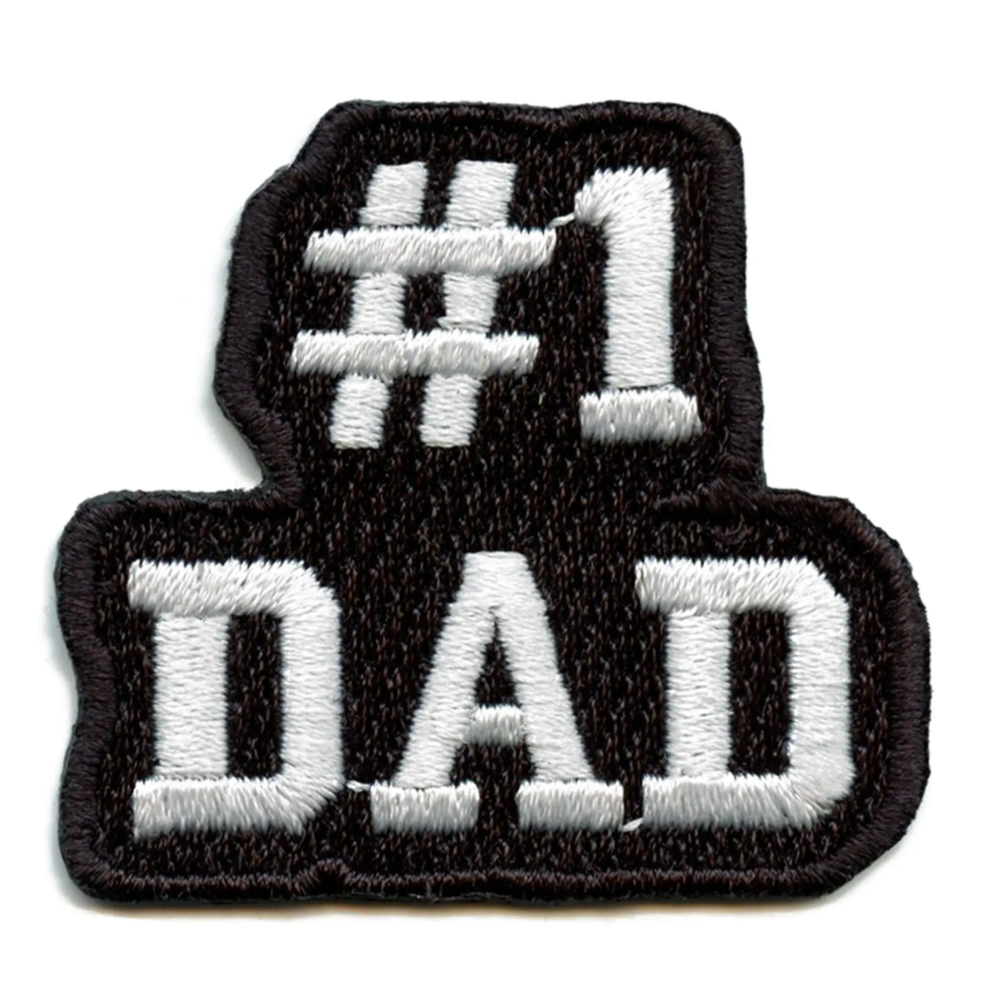 #1 Dad Hat Patch Proud Parent Embroidered Iron On