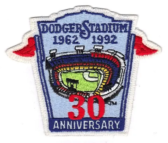 1992 Los Angeles Dodgers Stadium 30th Anniversary Logo Patch