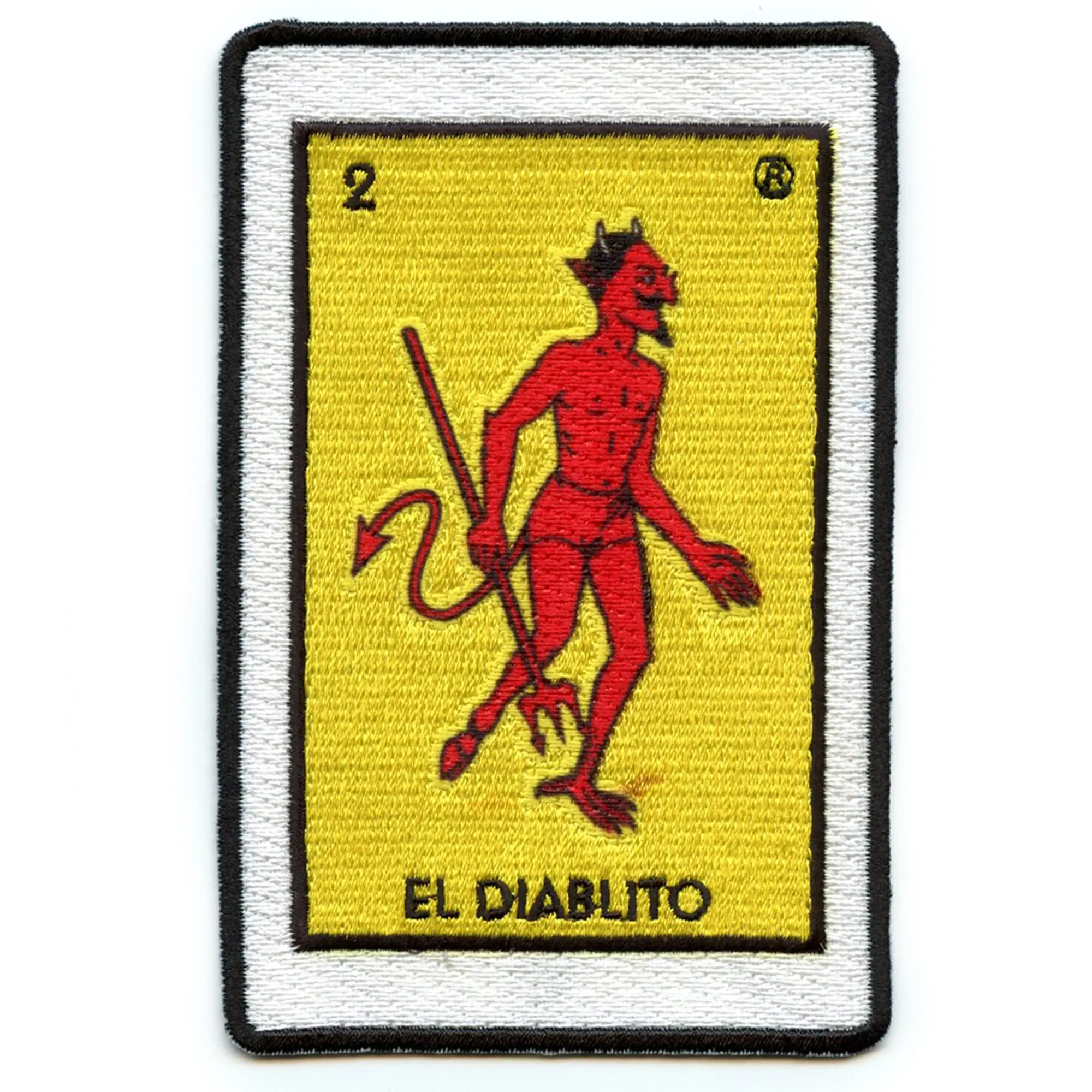 El Diablito 2 Patch Devil Mexican Loteria Card Sublimated Embroidery Iron On - Image 2