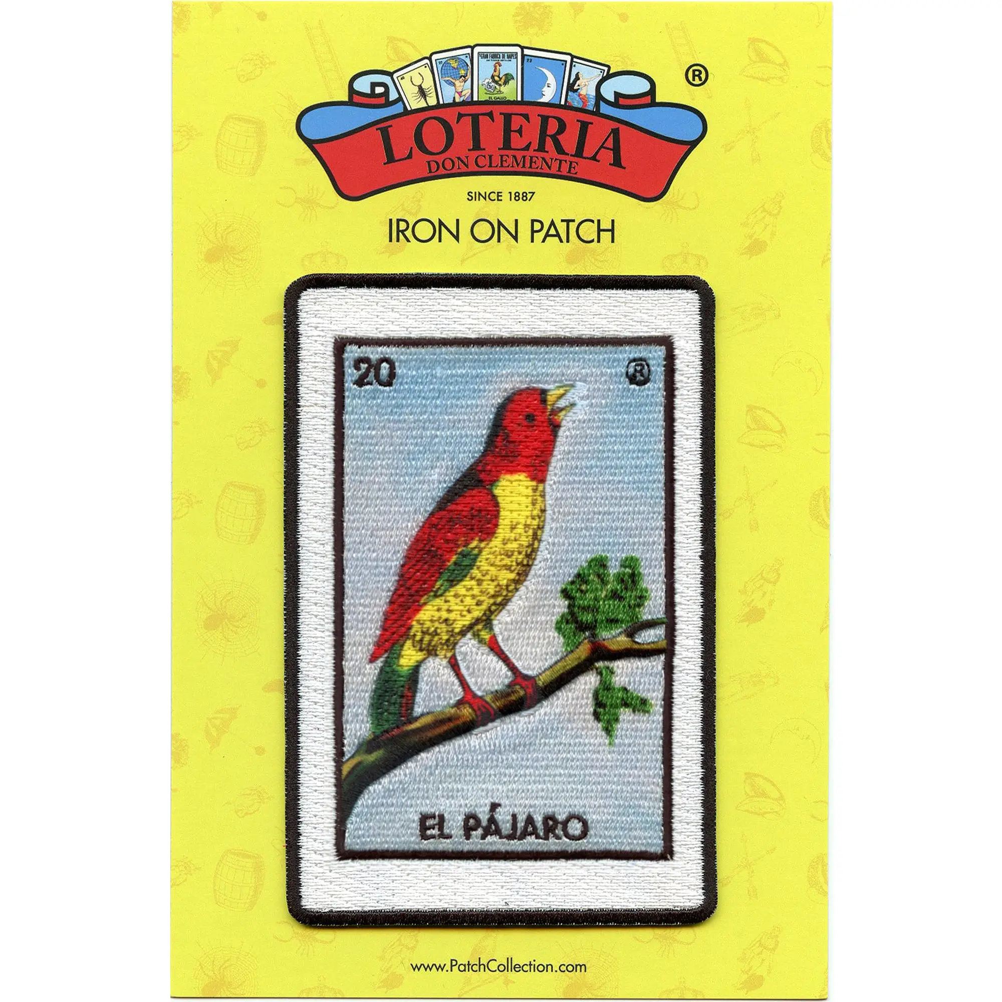 El Pajaro 20 Patch Bird Mexican Loteria Card Sublimated Embroidery Iron On