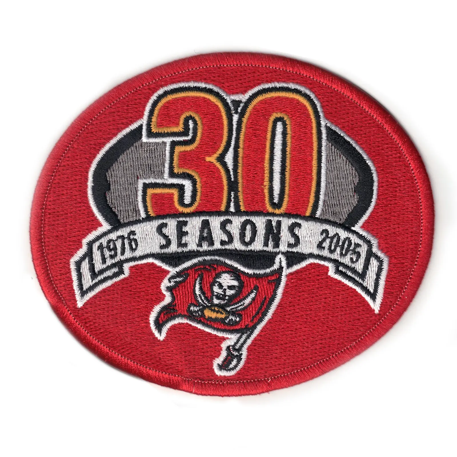 2005 Tampa Bay Buccaneers 30 Seasons Anniversary Patch 1976