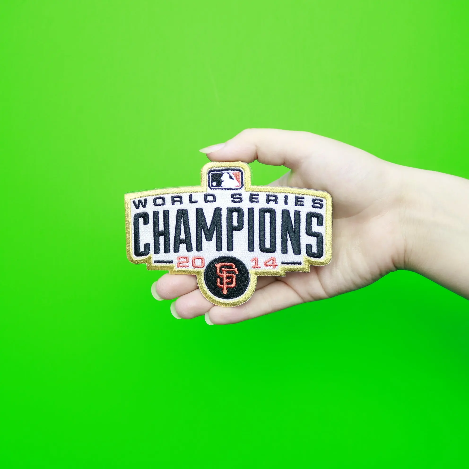 2014 San Francisco Giants MLB World Series Champions Ring Ceremony Patch With Gold Border - Image 3