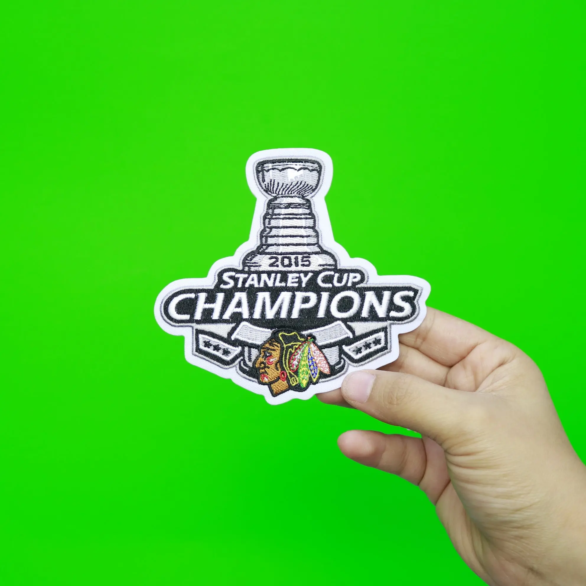 2015 NHL Stanley Cup Final Champions Chicago Blackhawks Jersey Commemorative Patch - Image 2