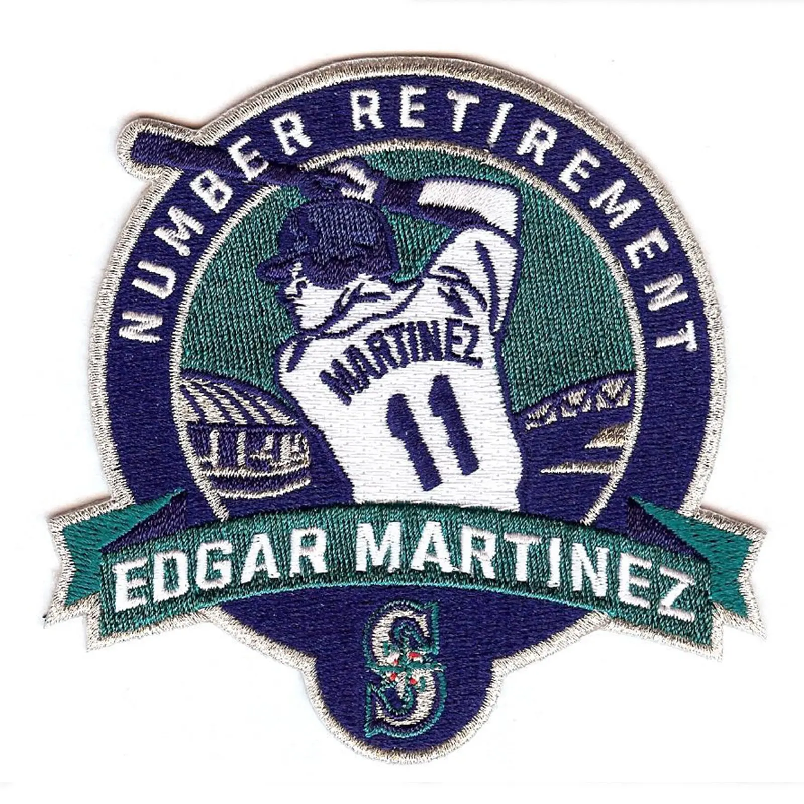 2017 Edgar Martinez Jersey Number Retirement Patch Teal