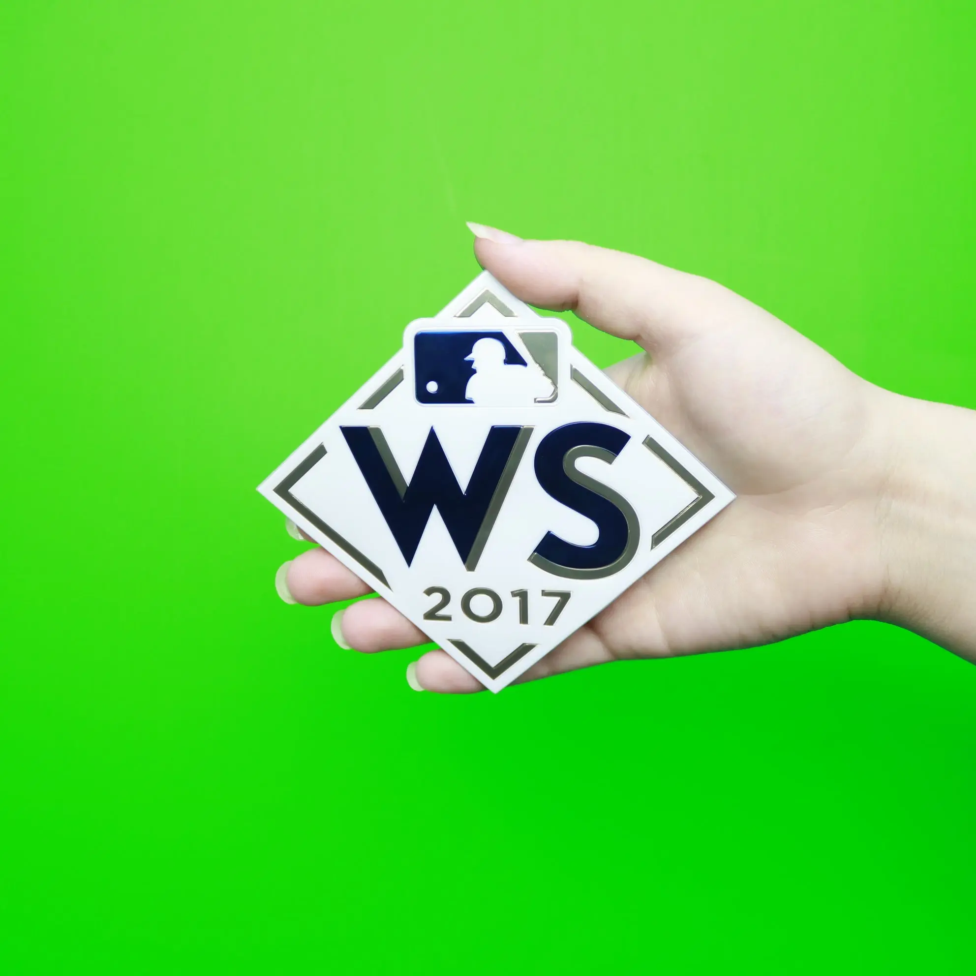 2017 MLB World Series Emboss Tech Jersey Patch Los Angeles Dodgers Houston Astros - Image 2