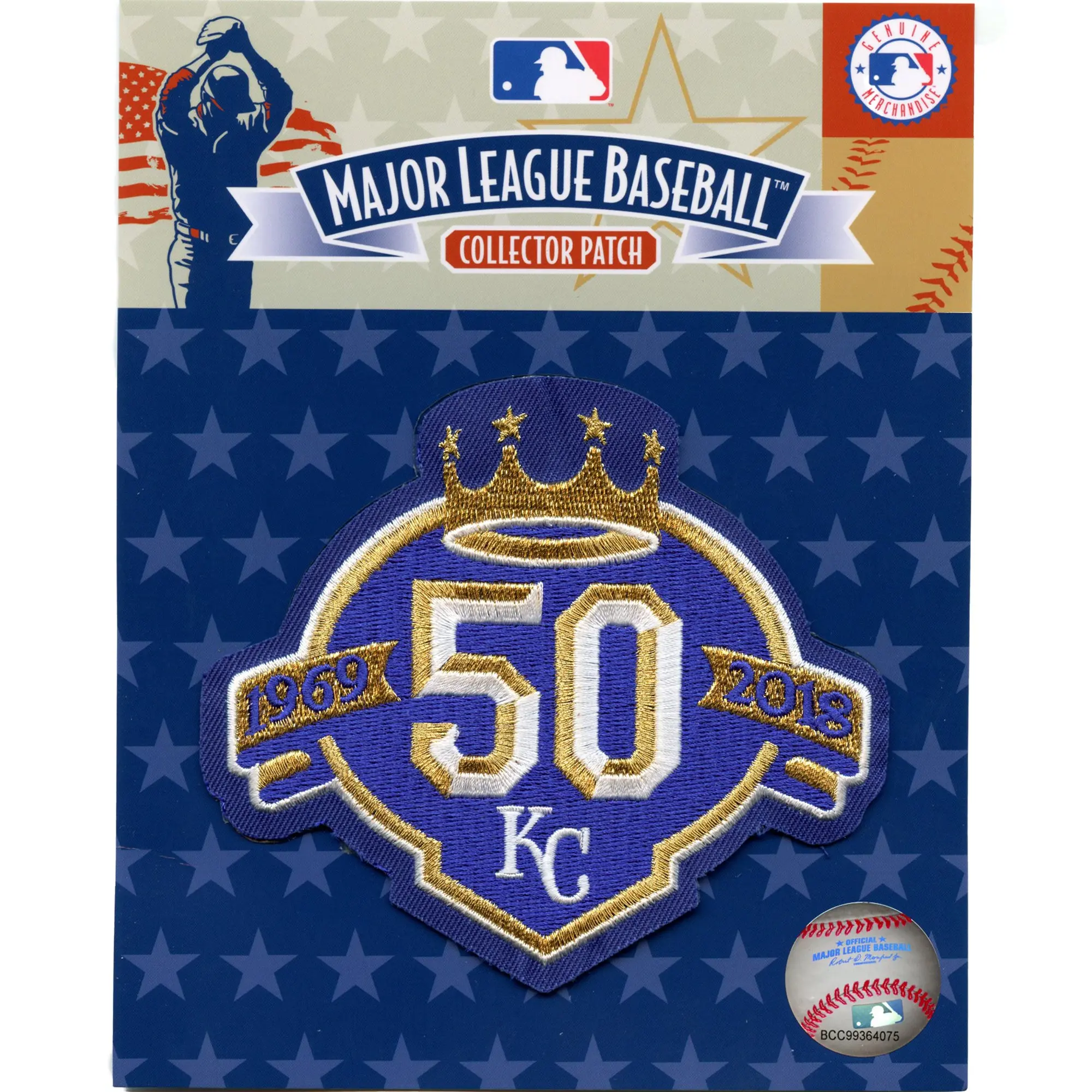 2018 Kansas City Royals 50th Anniversary Jersey Patch Navy Blue Logo Embroidered - Image 2