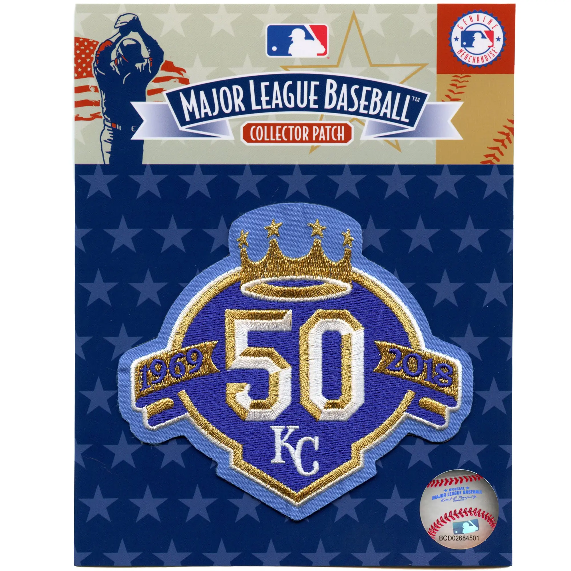2018 Kansas City Royals 50th Anniversary Jersey Patch Powder Blue Logo Embroidered - Image 2