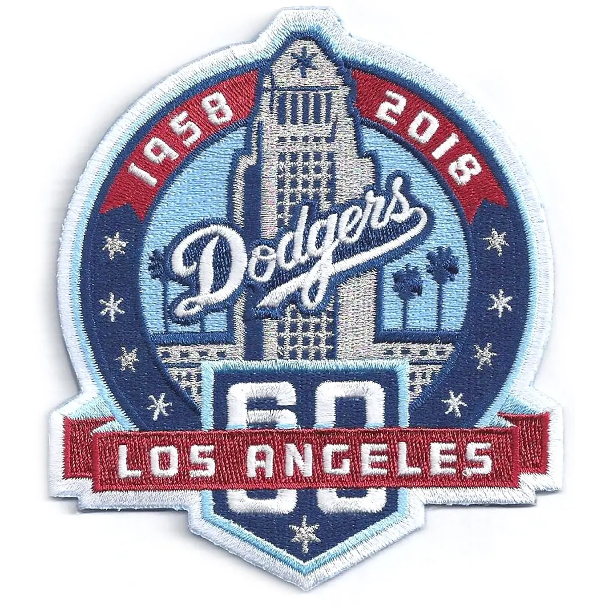2018 Los Angeles Dodgers 60th Anniversary Season Jersey Sleeve Patch