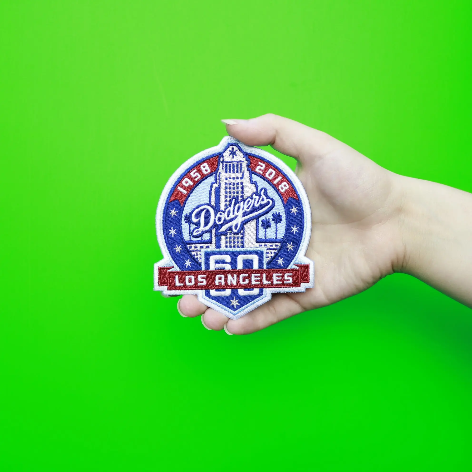2018 Los Angeles Dodgers 60th Anniversary Season Jersey Sleeve Patch - Image 2