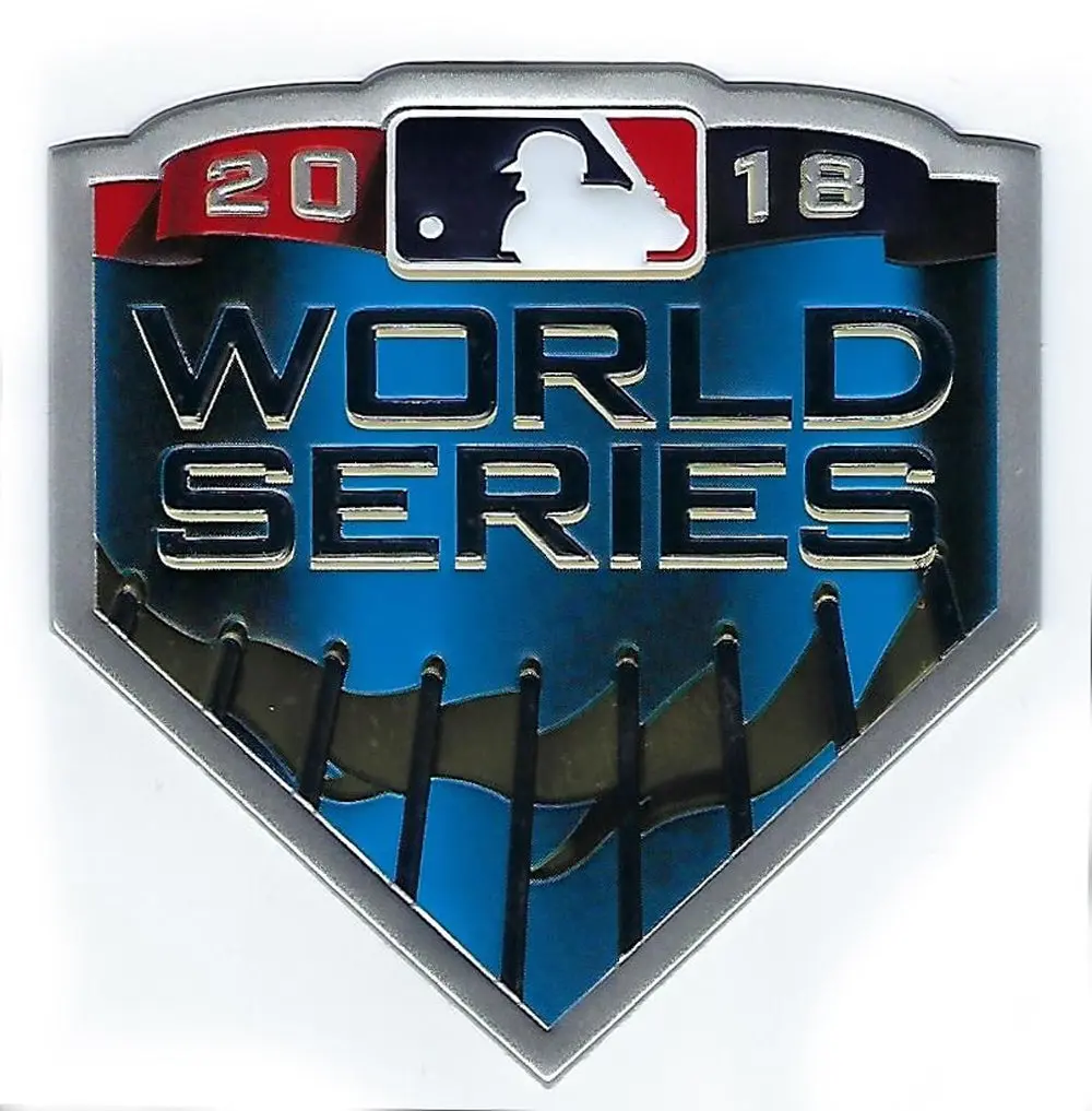 2018 MLB World Series Emboss Tech Jersey Patch Boston Red Sox Los Angeles Dodgers - Image 2