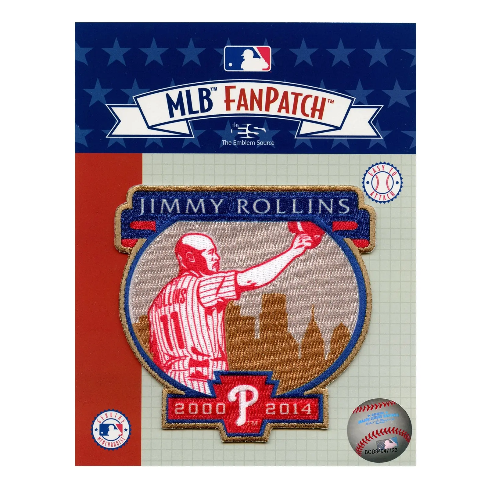 2019 Philadelphia Phillies Jimmy Rollins Retirement #1 Jersey Retirement Patch