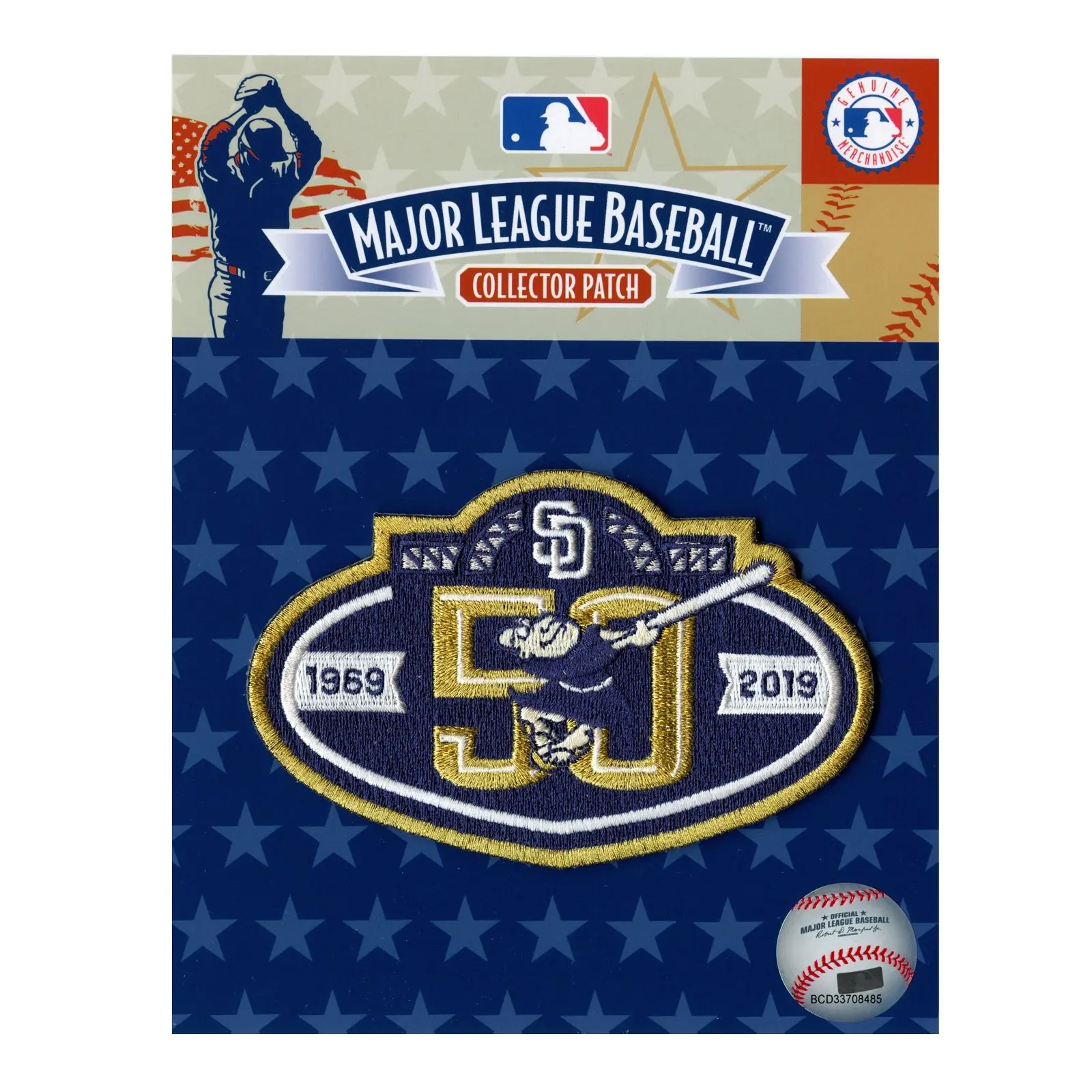 2019 San Diego Padres 50th Anniversary Patch (Blue Version)