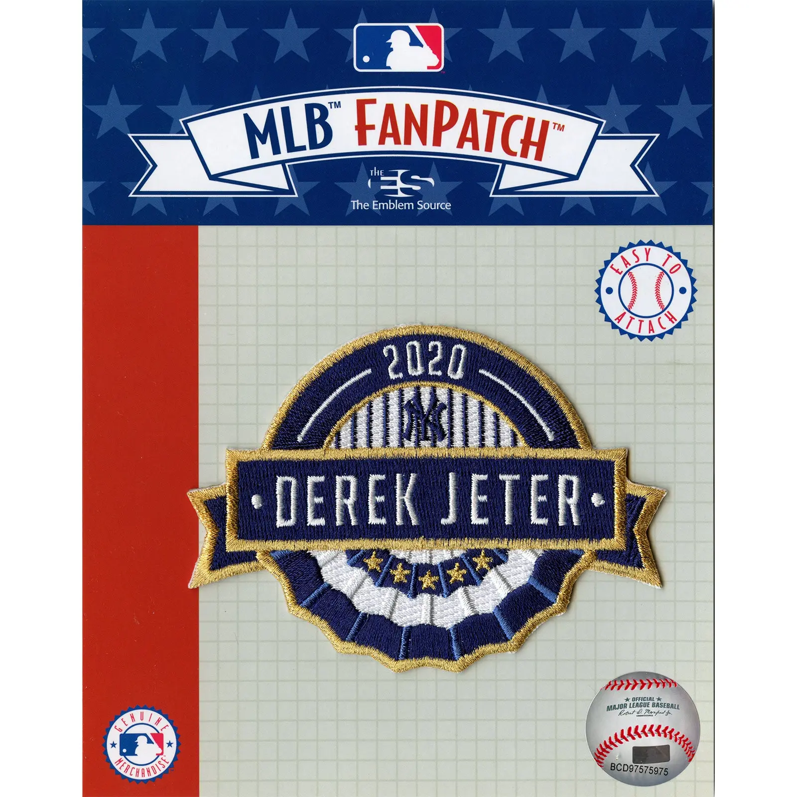 2020 Derek Jeter New York Yankees MLB Hall of Fame Patch