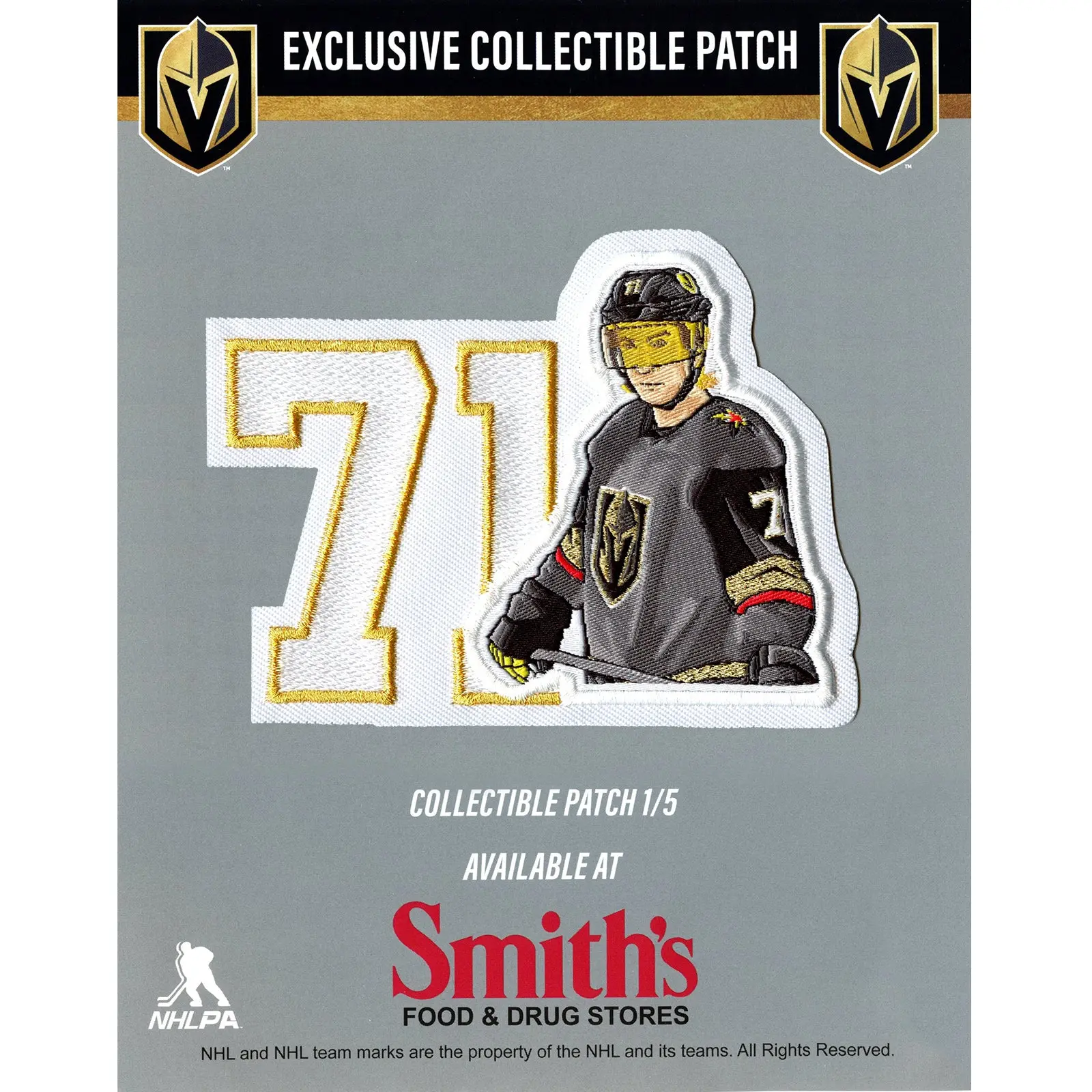 Las Vegas Golden Knights William Karlsson #71 NHL Patch 1 of 5 (1st Series)