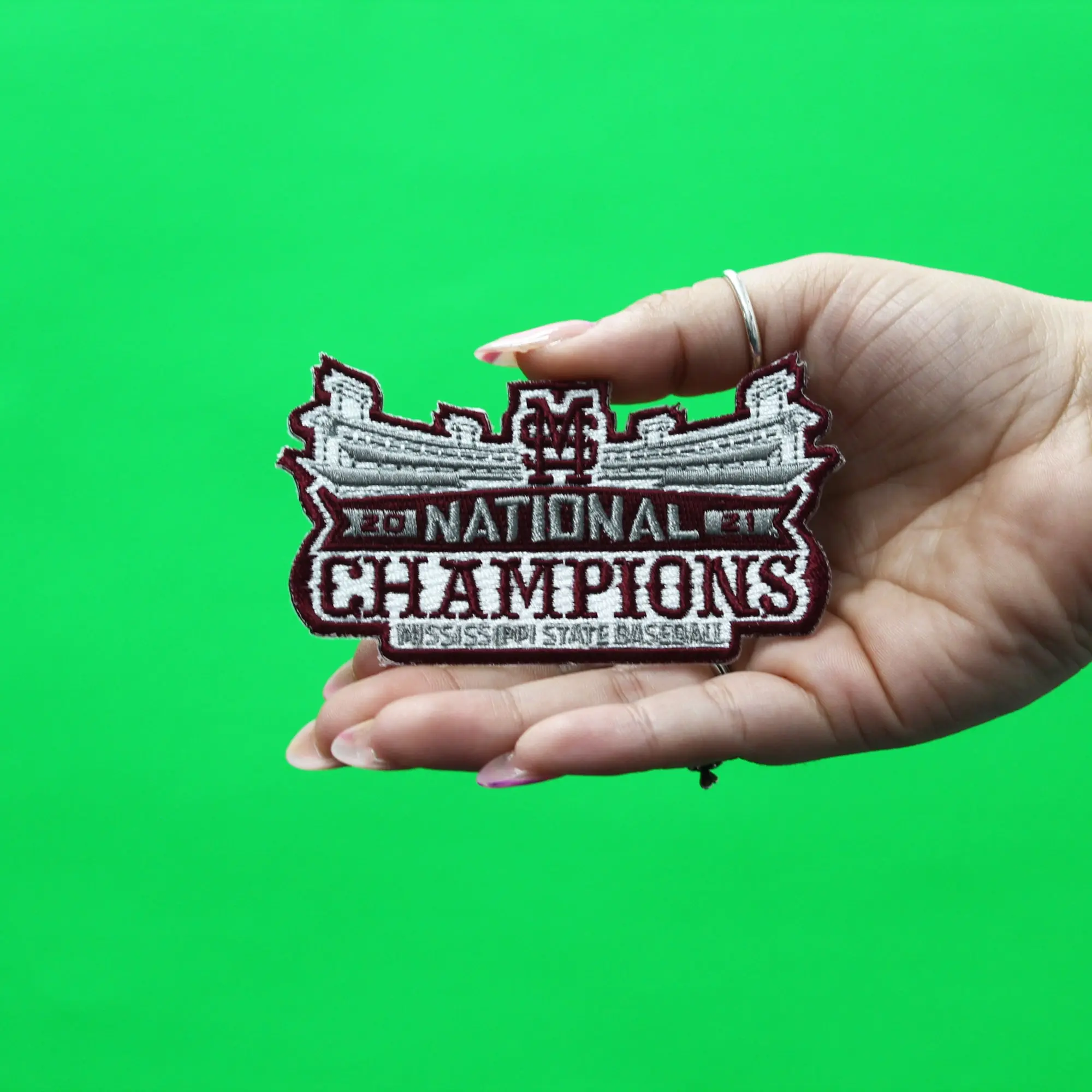 2021 Mississippi State College National Champions Patch Embroidered Iron On - Image 3