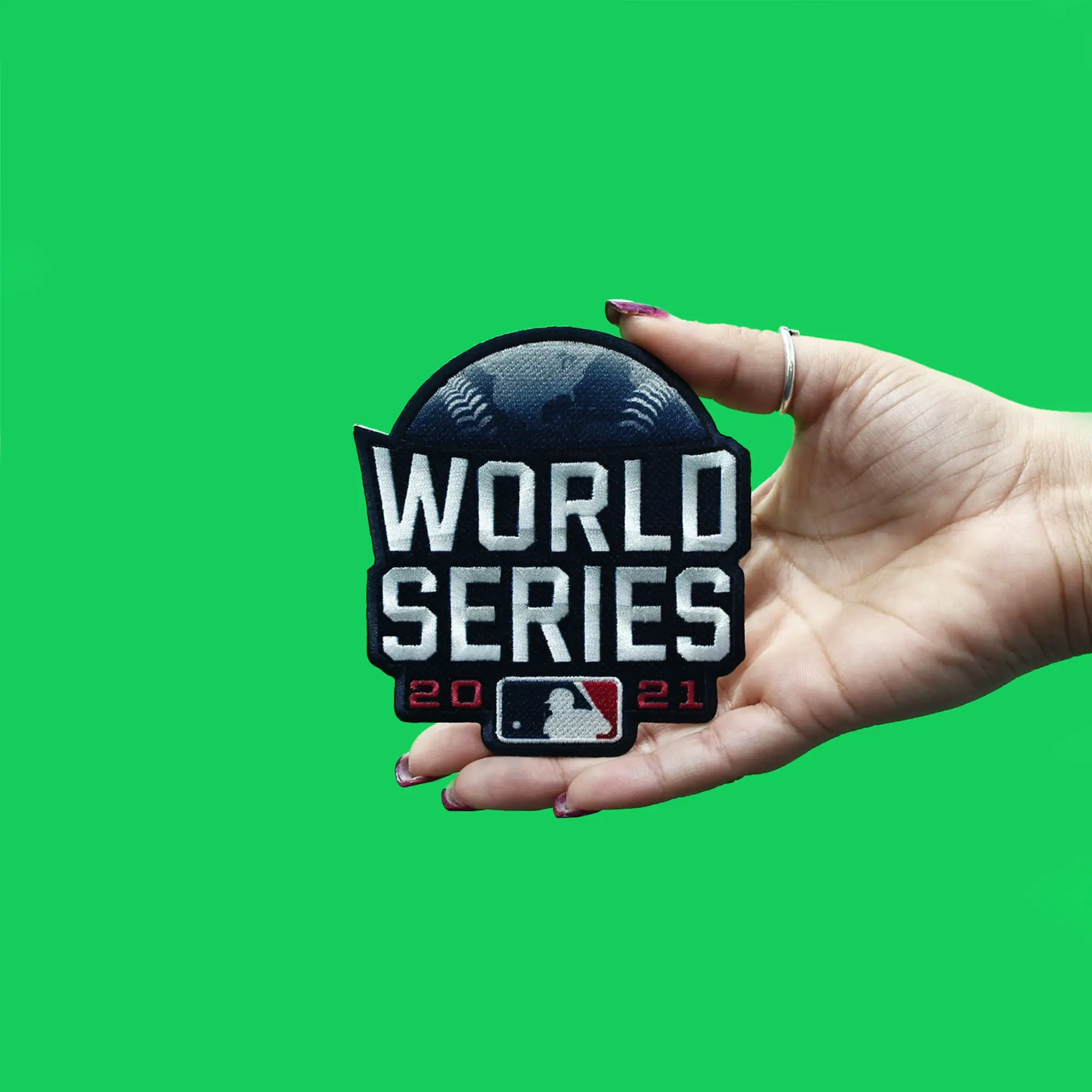 2021 MLB World Series Logo Embroidered Jersey Patch Houston Astros Atlanta Braves - Image 3