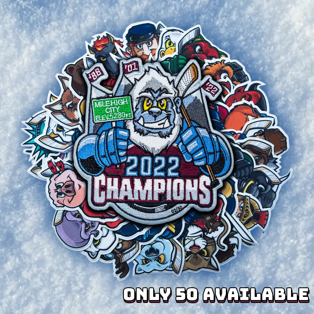 2022 Champions Denver Colorado Yeti Mascot Hockey Parody Embroidered Limited Patch - Image 5