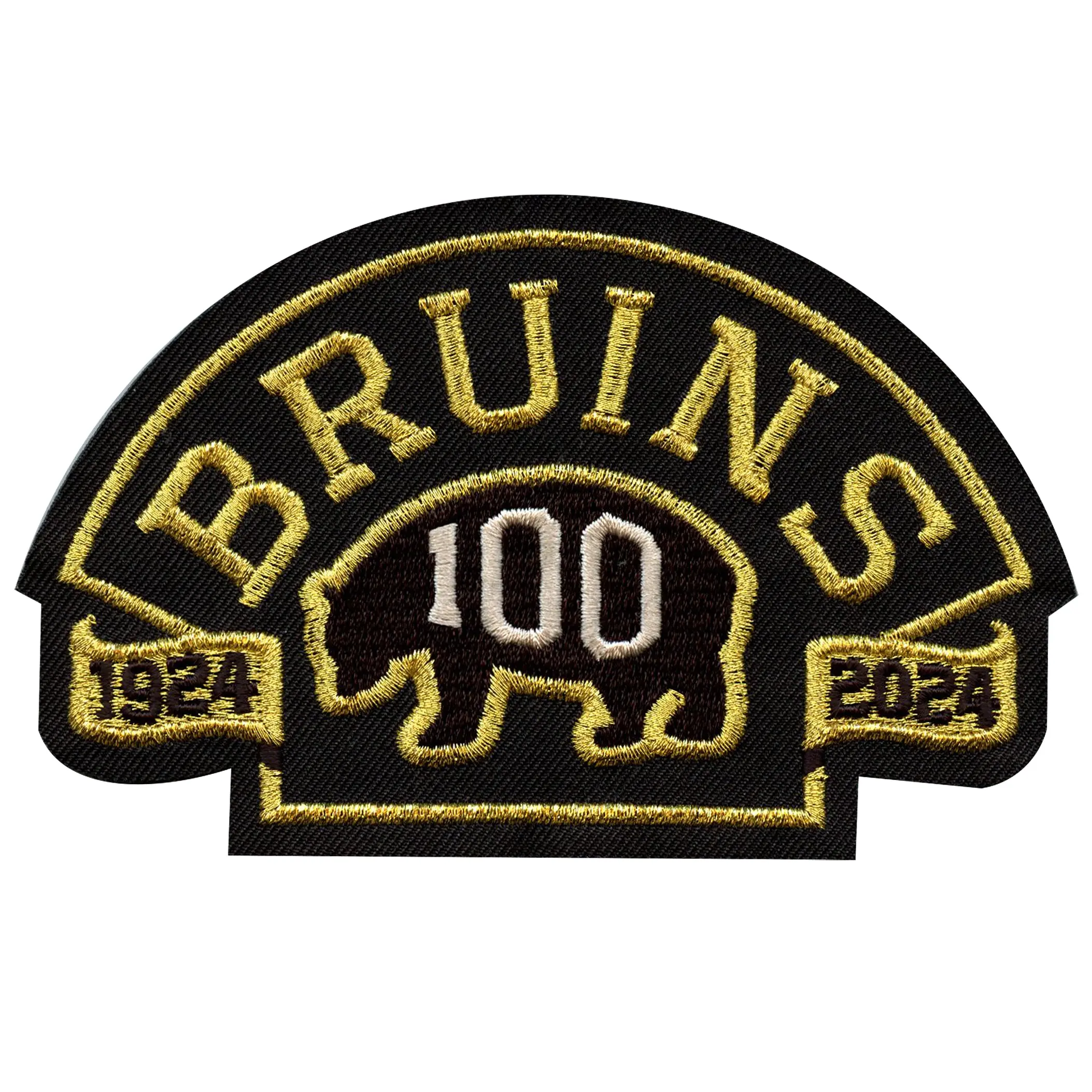 2023 Boston Bruins Team 100th Anniversary Season Logo Jersey Patch (Black & Gold) - Image 2