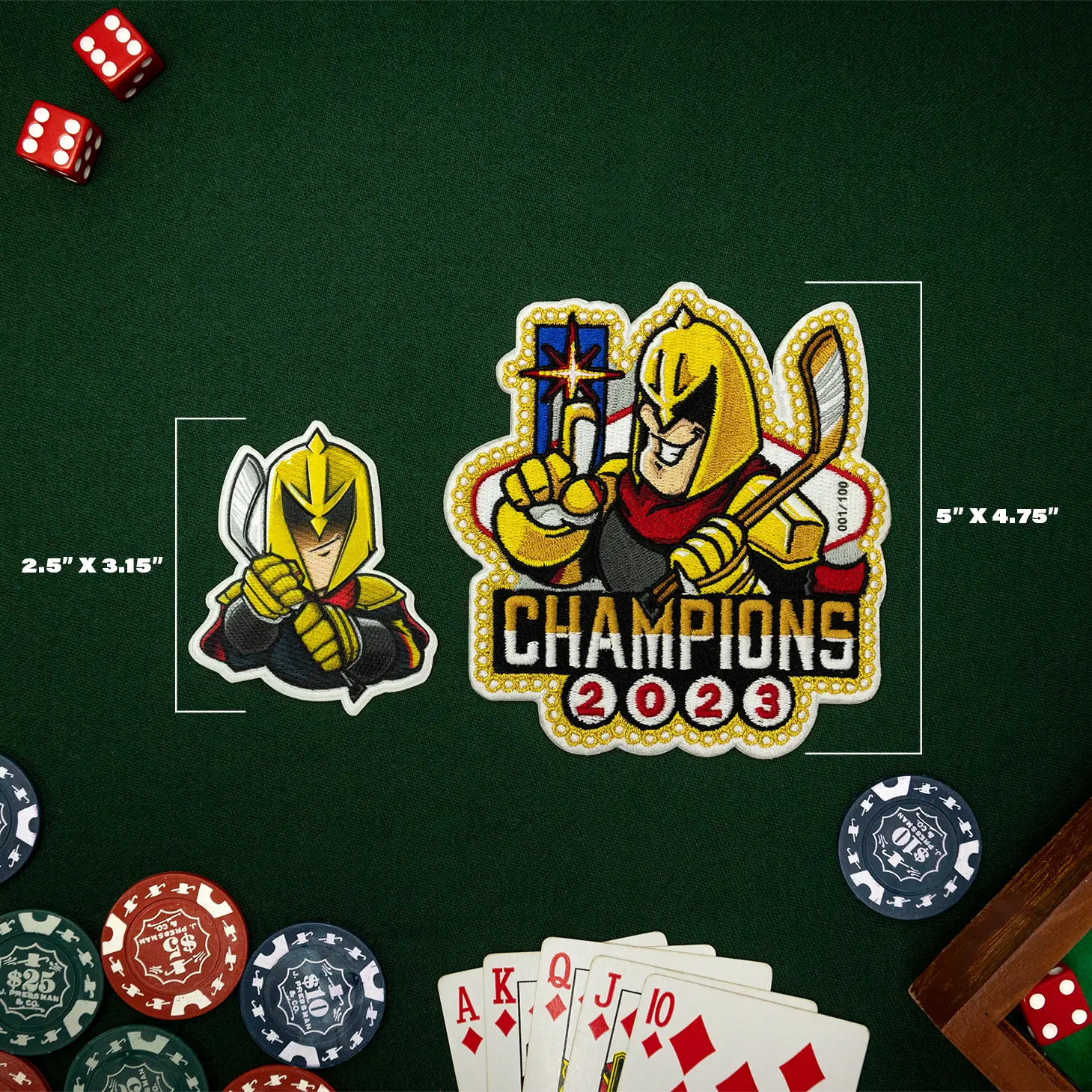 2023 Champions Las Vegas Nevada Knight Mascot Hockey Parody Embroidered Limited Patch - Image 4