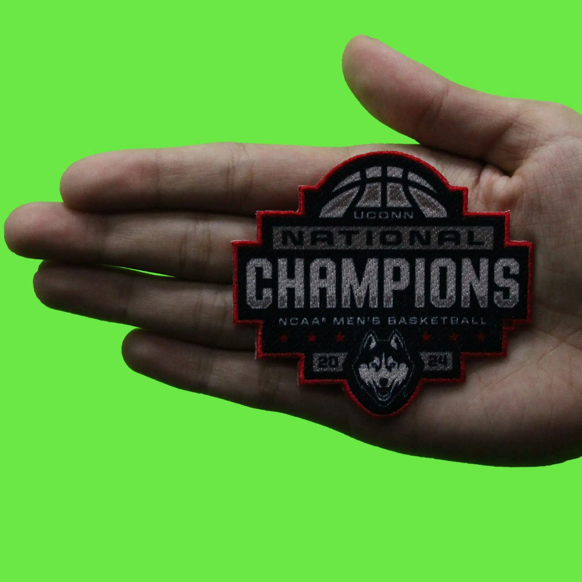 2024 Men's Basketball UCONN National Champions Connecticut Huskies Patch Sublimation - Image 2