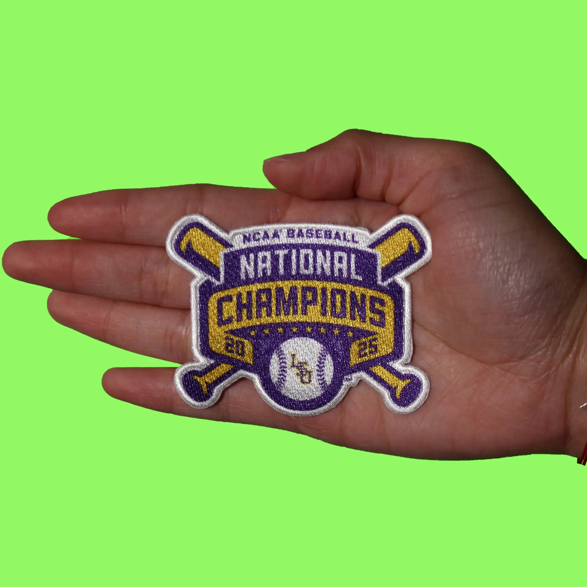 2025 NCAA Men's College World Series Champions LSU Tigers Jersey Patch - Image 3