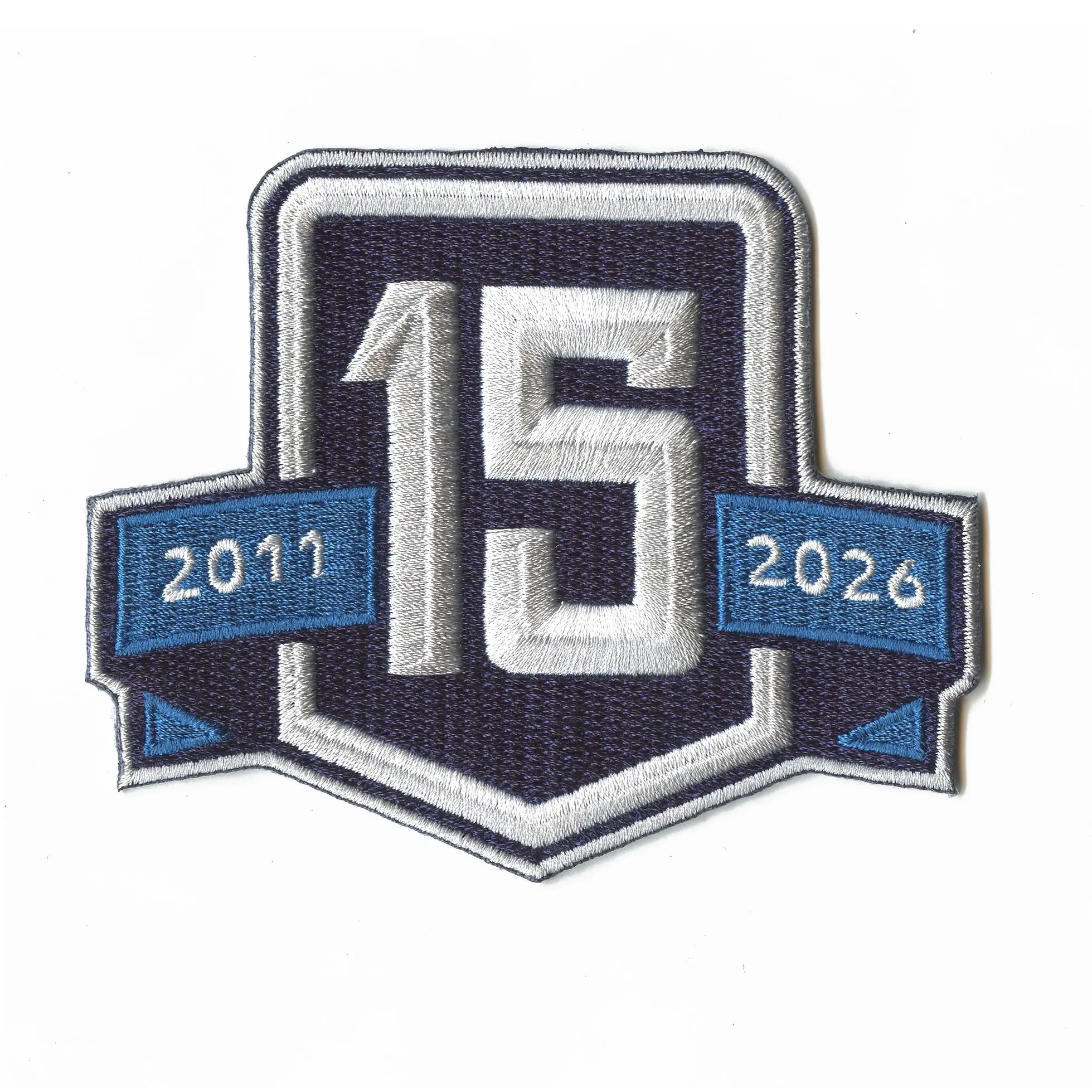 2025 Winnipeg Jets 15th Anniversary Logo Jersey Patch Alternate Blue Banner - Image 2