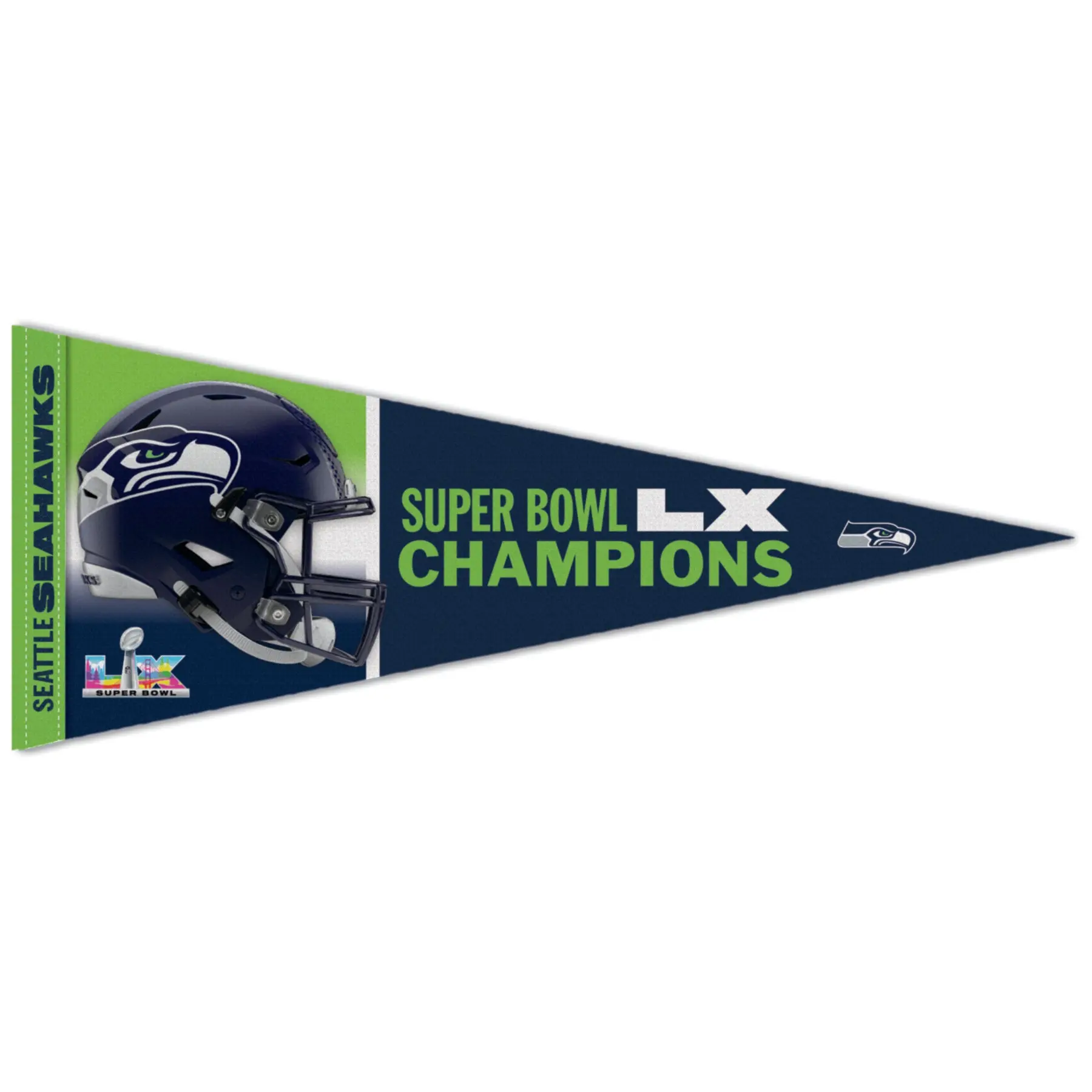 2026 NFL Super Bowl LX 60 Champions Premium Pennant Seattle Seahawks