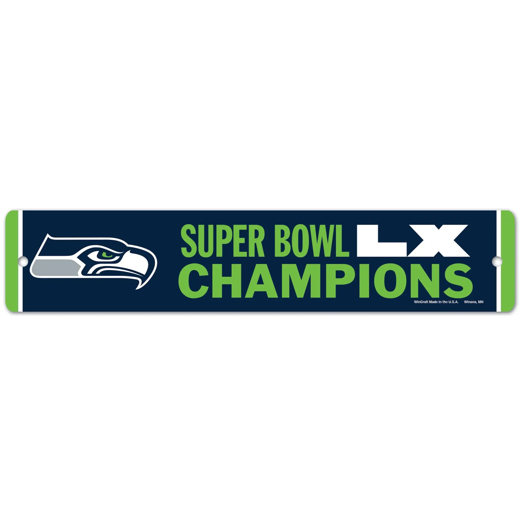 2026 NFL Super Bowl LX 60 Champions Street Sign Seattle Seahawks