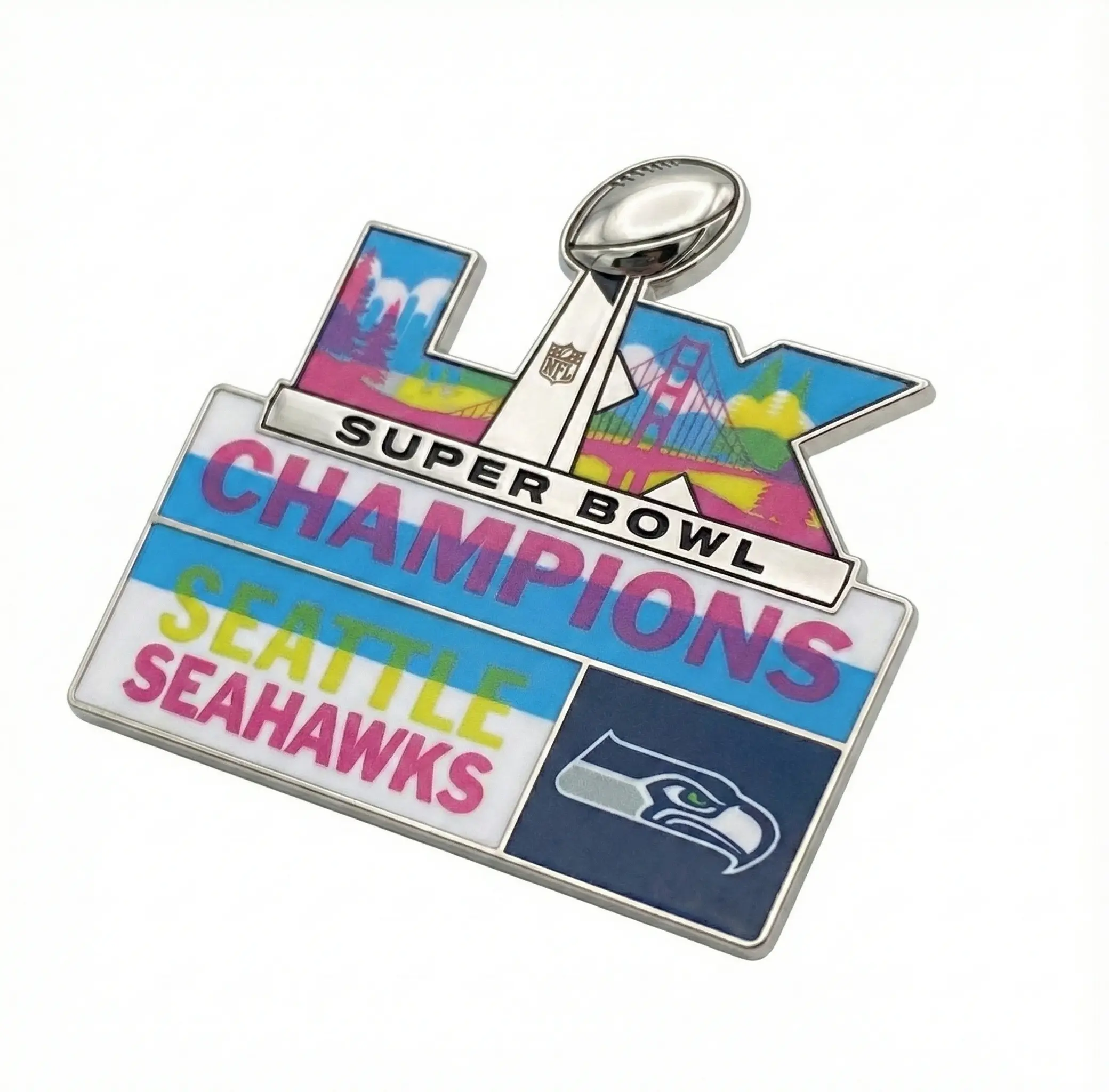 2026 NFL Super Bowl LX 60 Champions Trophy Pin Seattle Seahawks