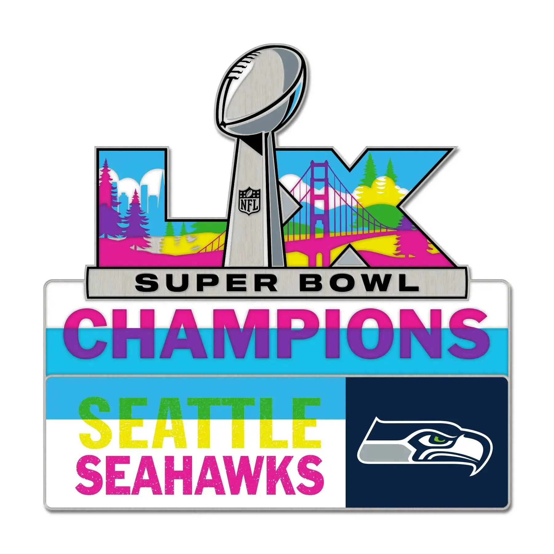 2026 NFL Super Bowl LX 60 Champions Trophy Pin Seattle Seahawks - Image 2