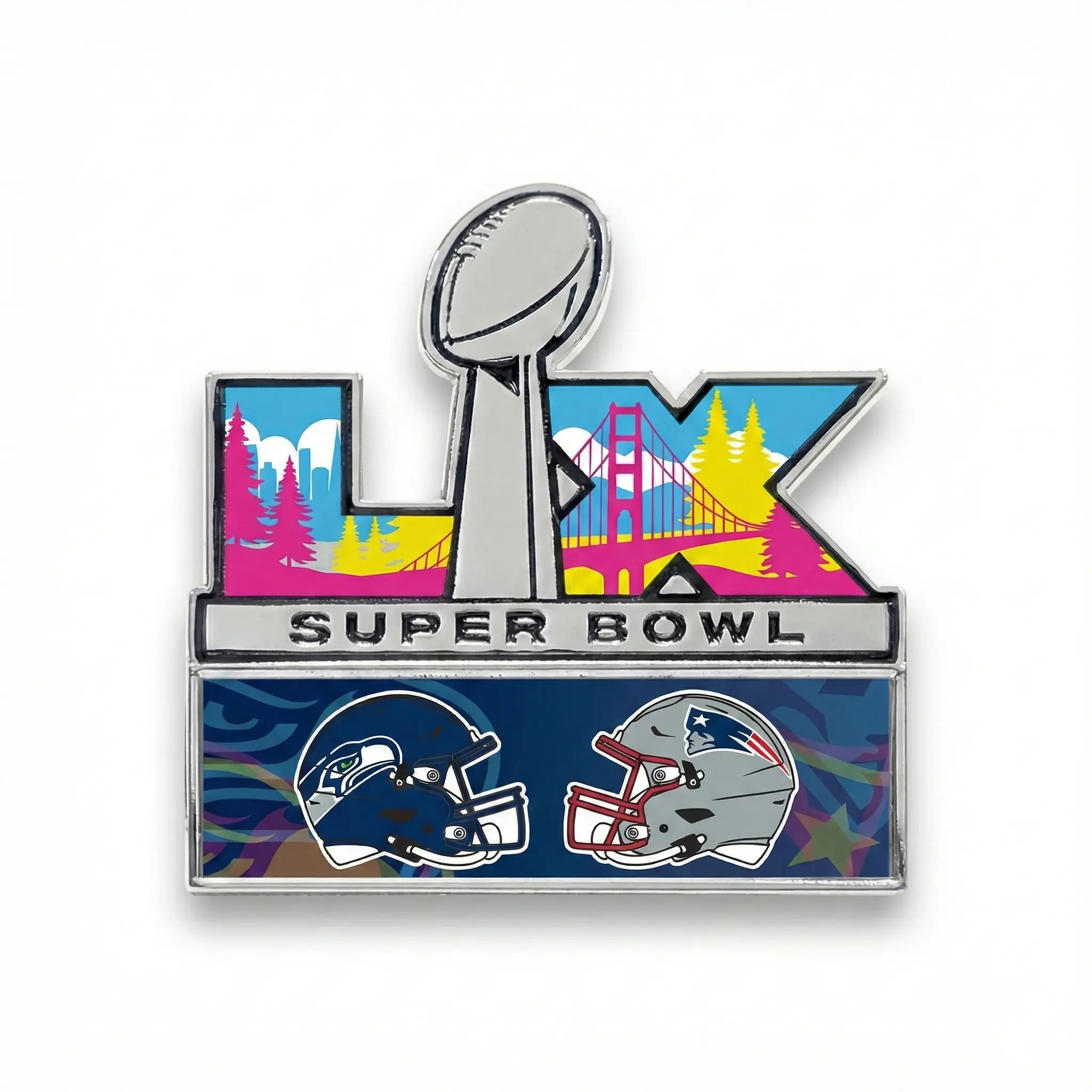 2026 NFL Super Bowl LX 60 New England Patriots vs Seattle Seahawks Dueling Pin - Image 2