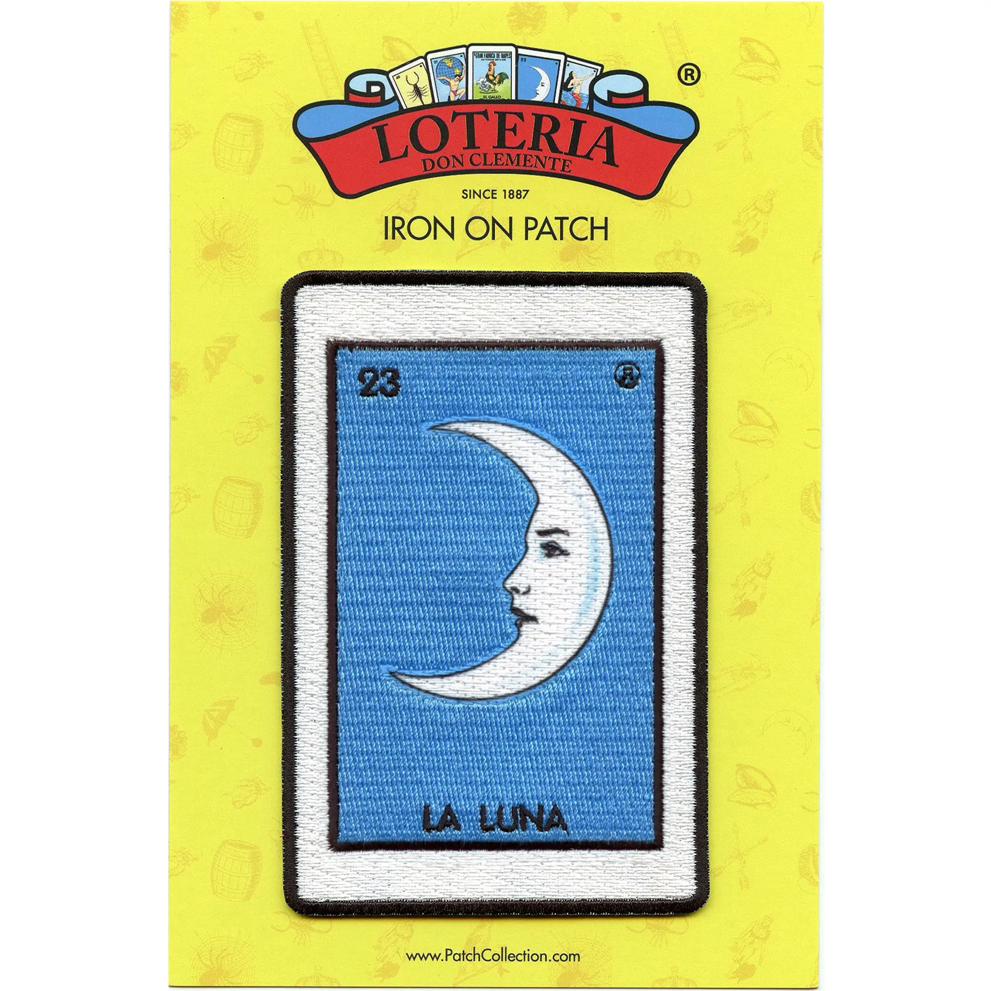 La Luna 23 Patch Moon Mexican Loteria Card Sublimated Embroidery Iron On