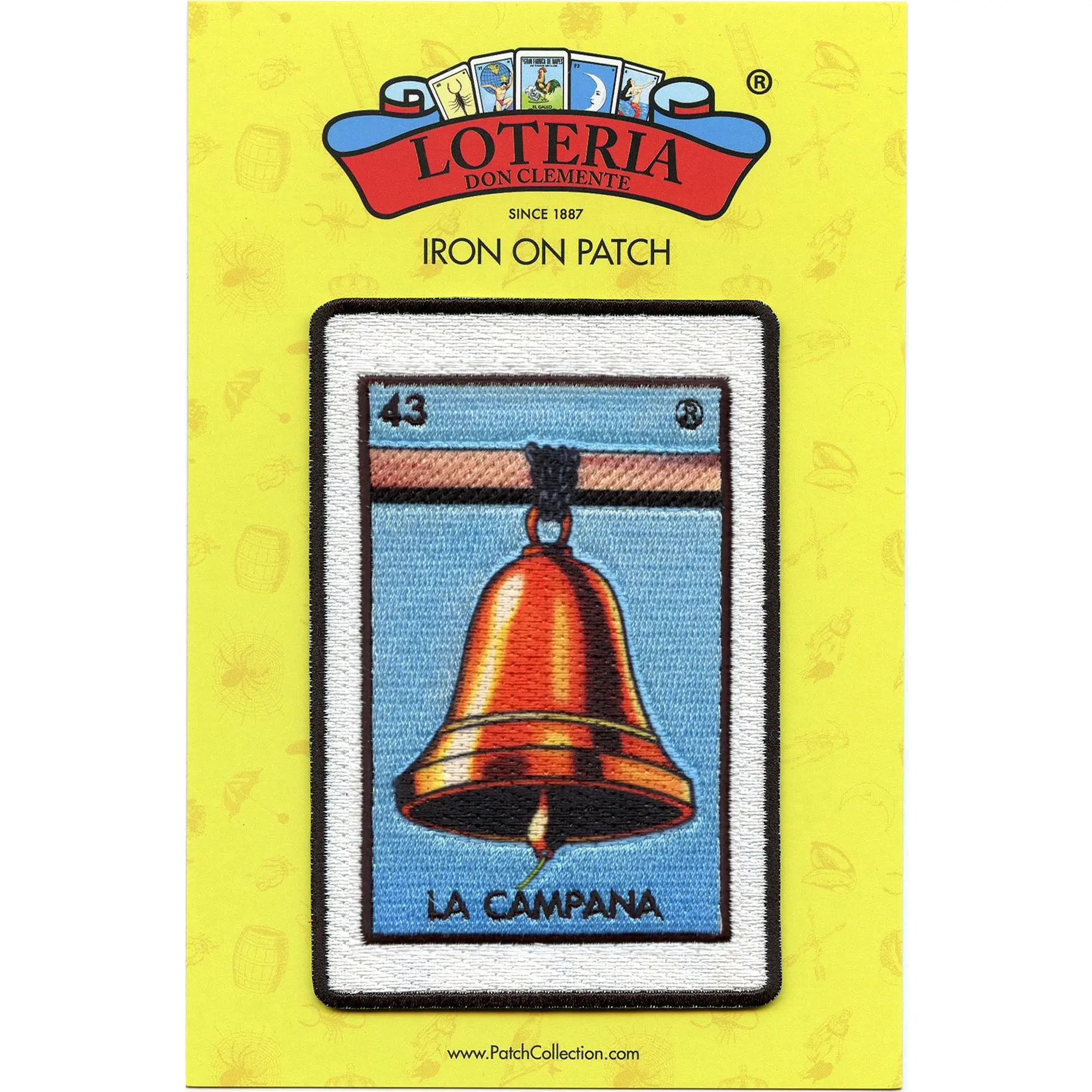 La Campana 43 Patch Bell Mexican Loteria Card Sublimated Embroidery Iron On
