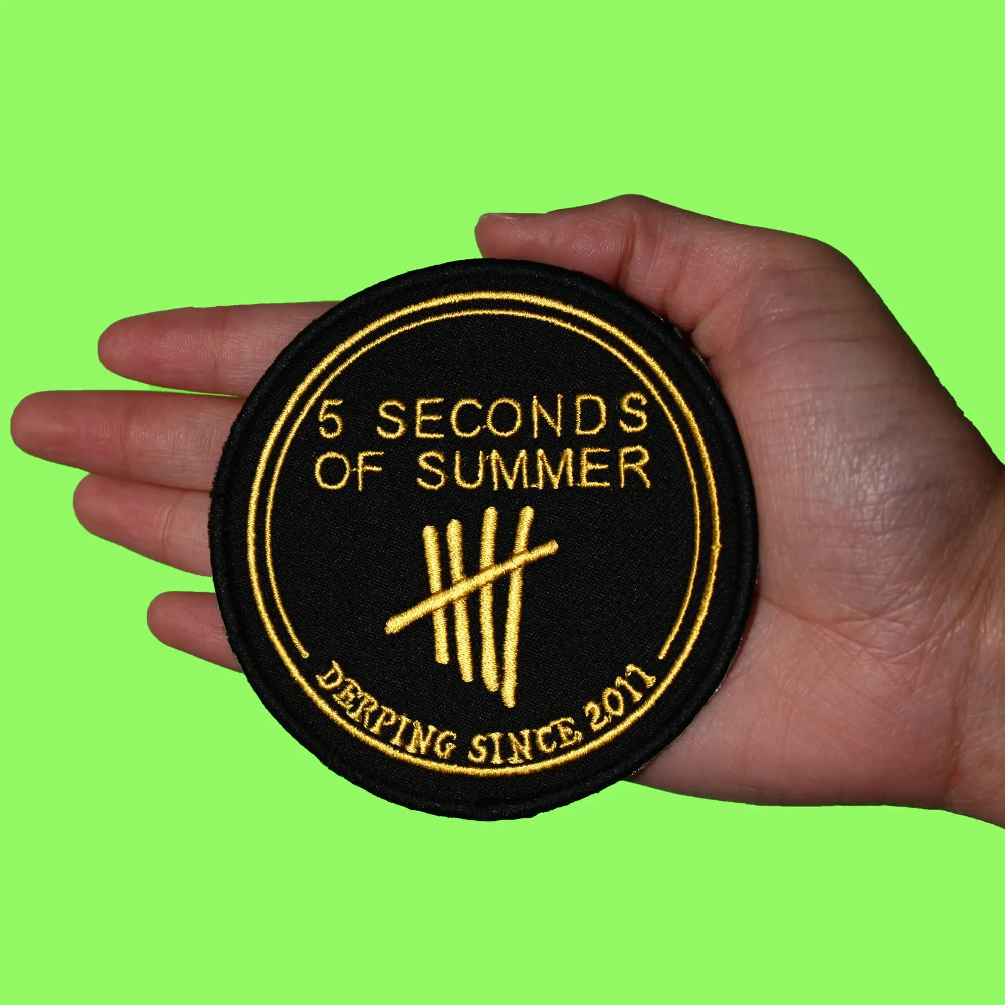5 Seconds Of Summer Patch Derping Stamp Pop Rock Embroidered Iron On - Image 2