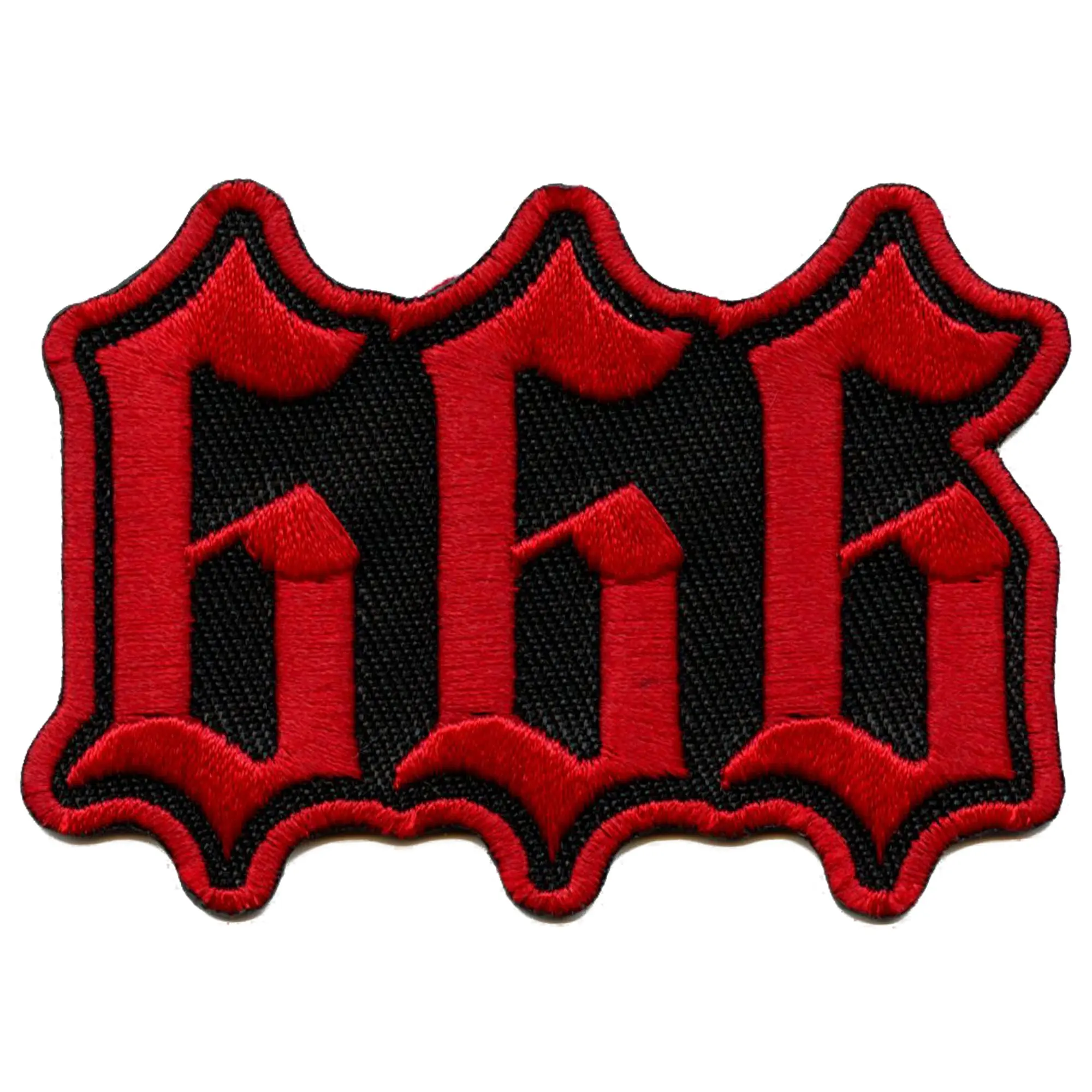 666 Red Numbers Patch Alternative Antichrist Rock Embroidered Iron On