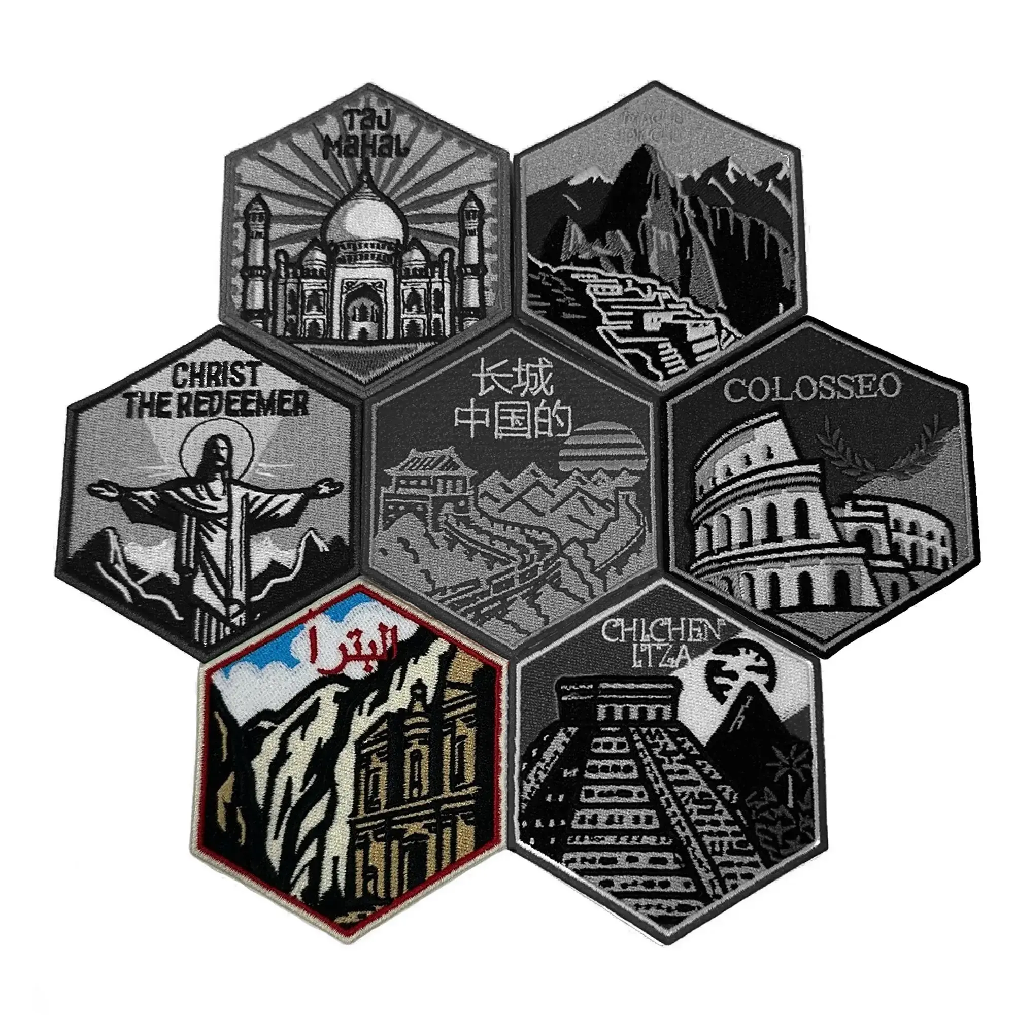 7 Wonders Of The World Travel Patch Petra Souvenir Jordan Embroidered Iron On - Image 3