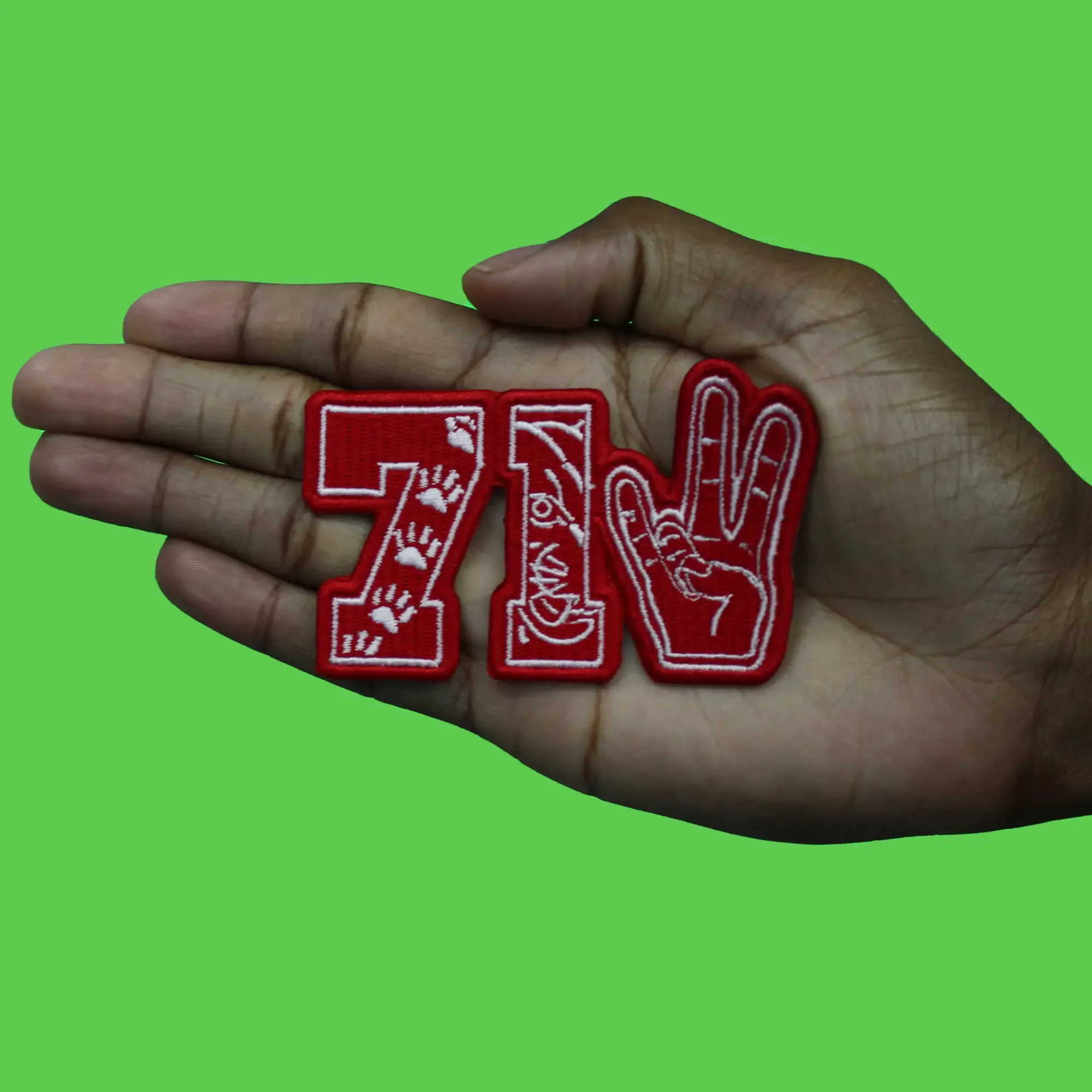 713 Houston College Patch Mascot Paw Hand Embroidered Iron On - Image 2