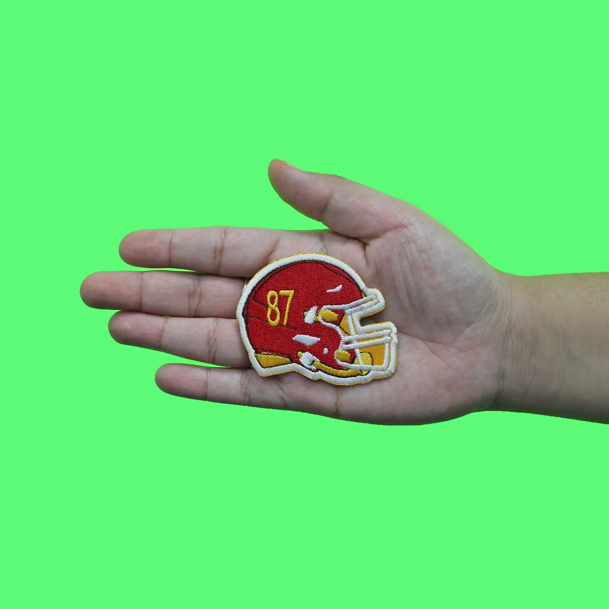 #87 Kansas City Helmet Patch Football Fan Missouri Embroidered Iron On - Image 2