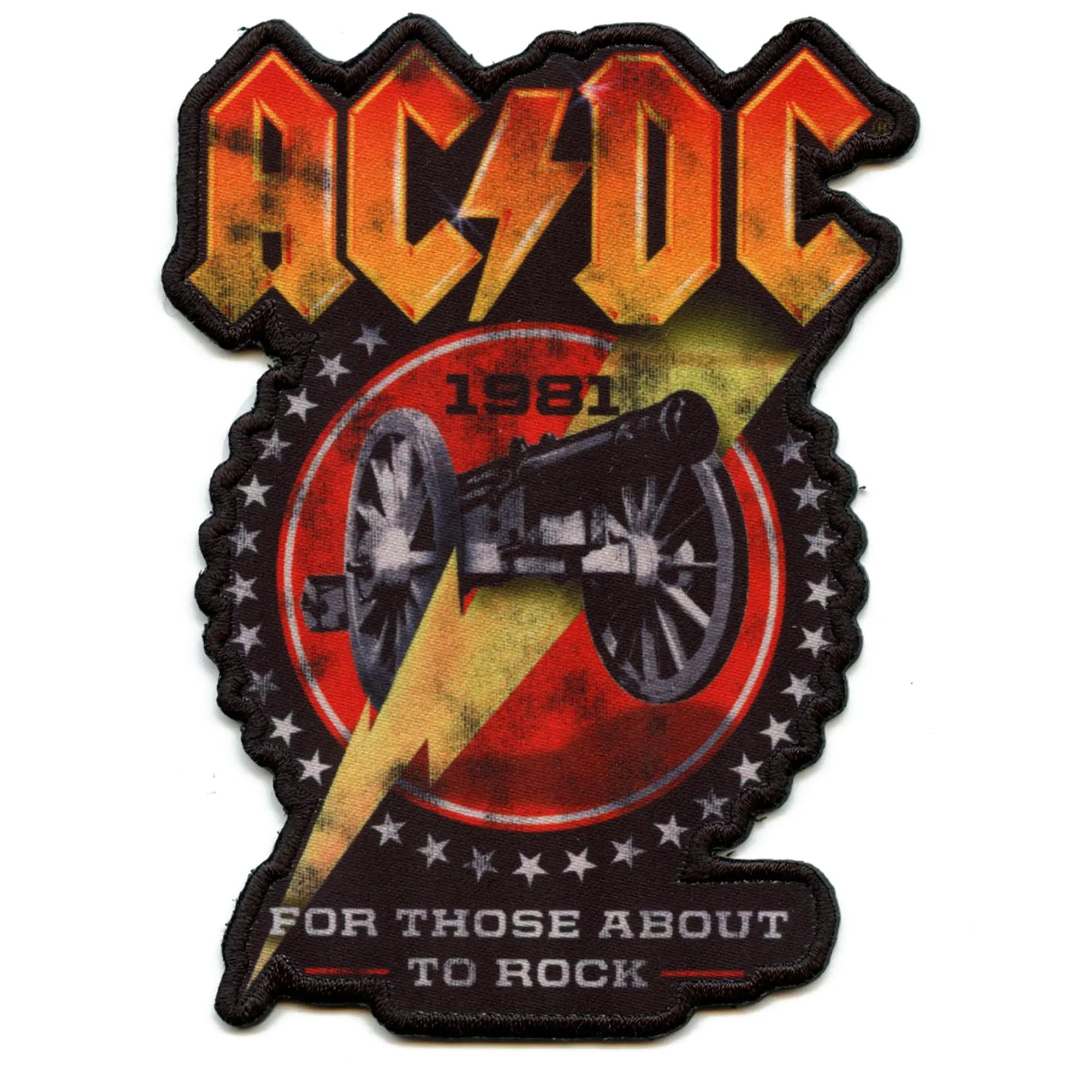 ACDC 1981 For Those About To Rock Patch Classic Rock Band Sublimated Iron On