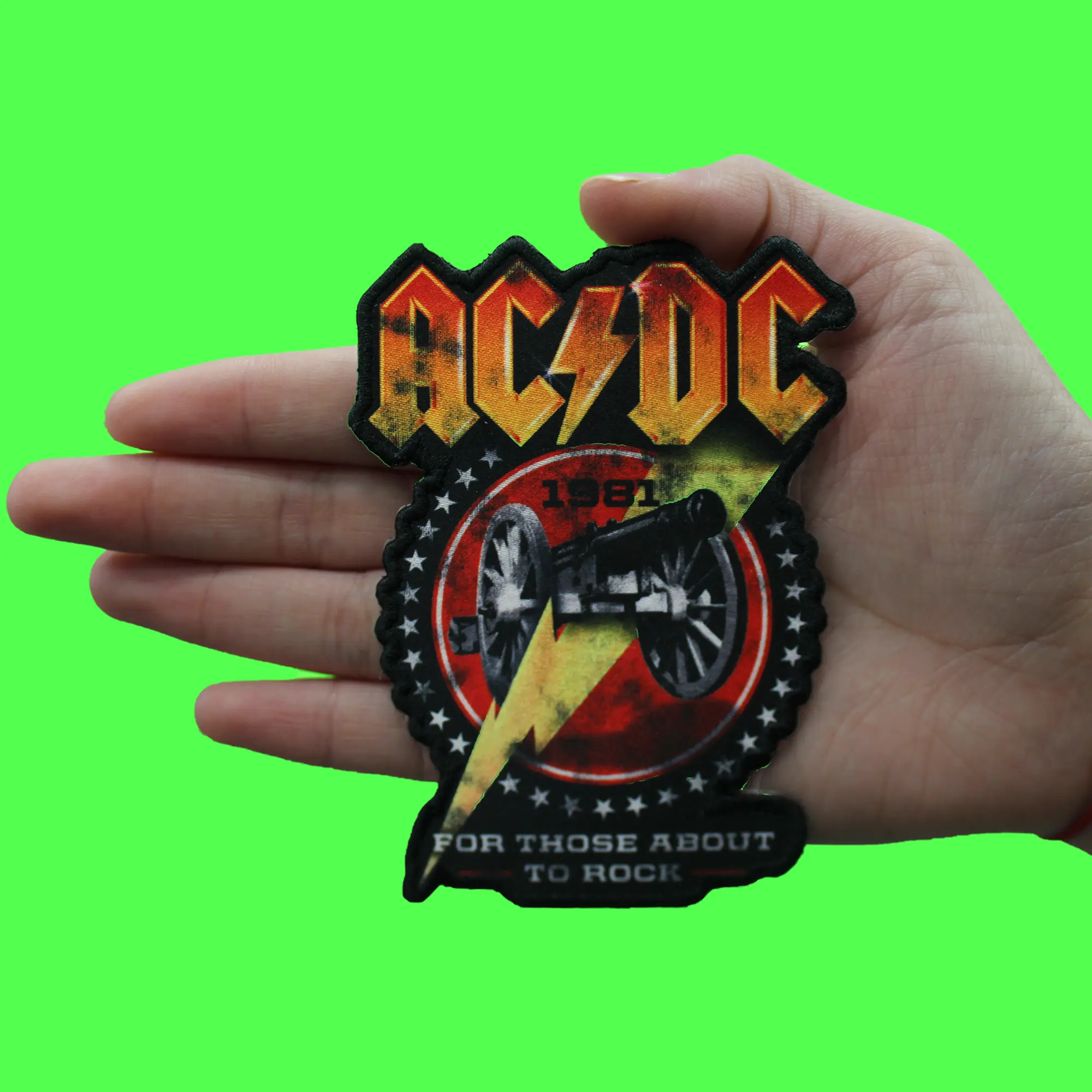 ACDC 1981 For Those About To Rock Patch Classic Rock Band Sublimated Iron On - Image 2