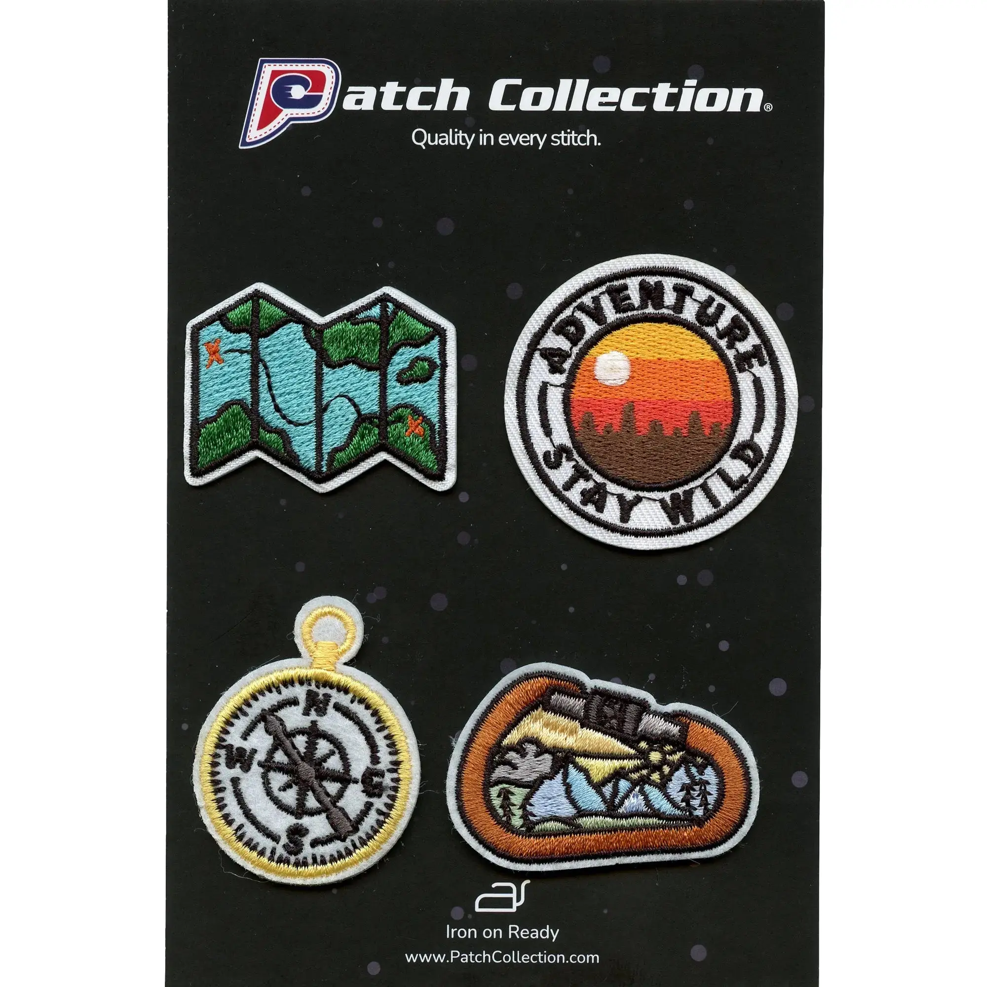 Adventure Mini Set Patch Stay Wild Mountains Embroidered Iron On - Image 2