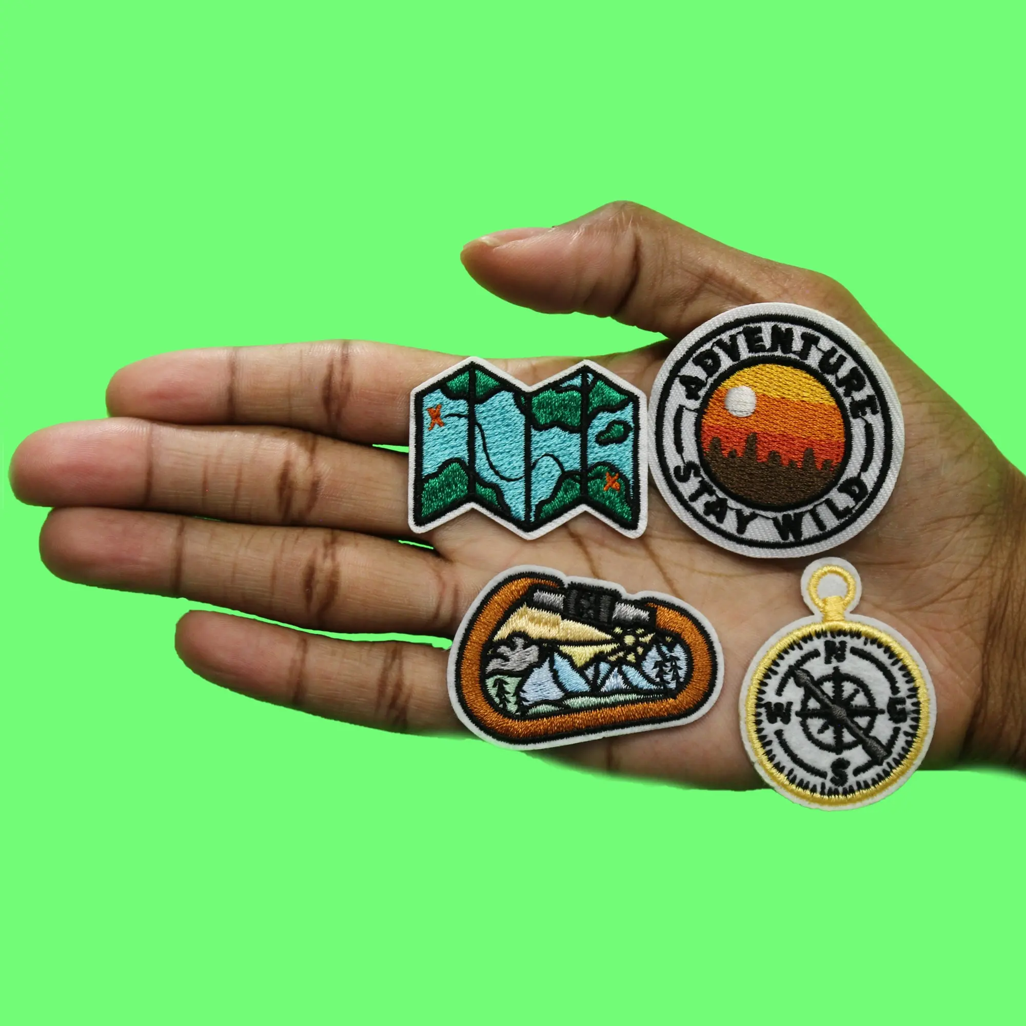 Adventure Mini Set Patch Stay Wild Mountains Embroidered Iron On - Image 3