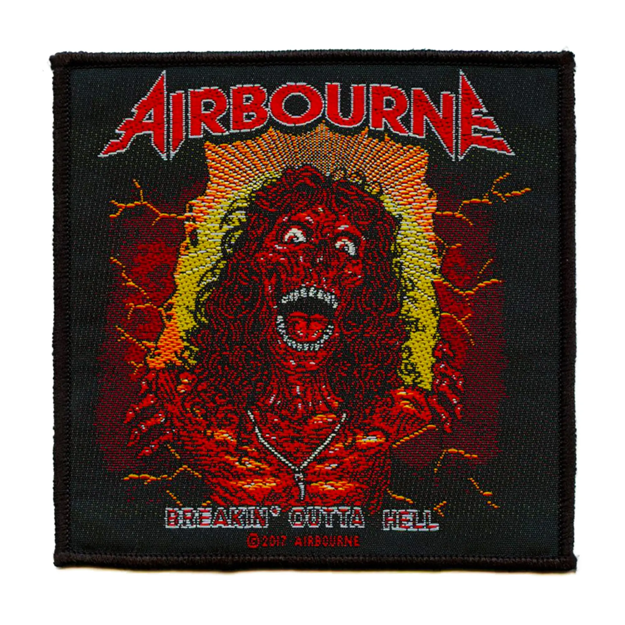 Airbourne Breakin' Outta Hell Patch Skin Ribcage Anatomy Woven Sew On