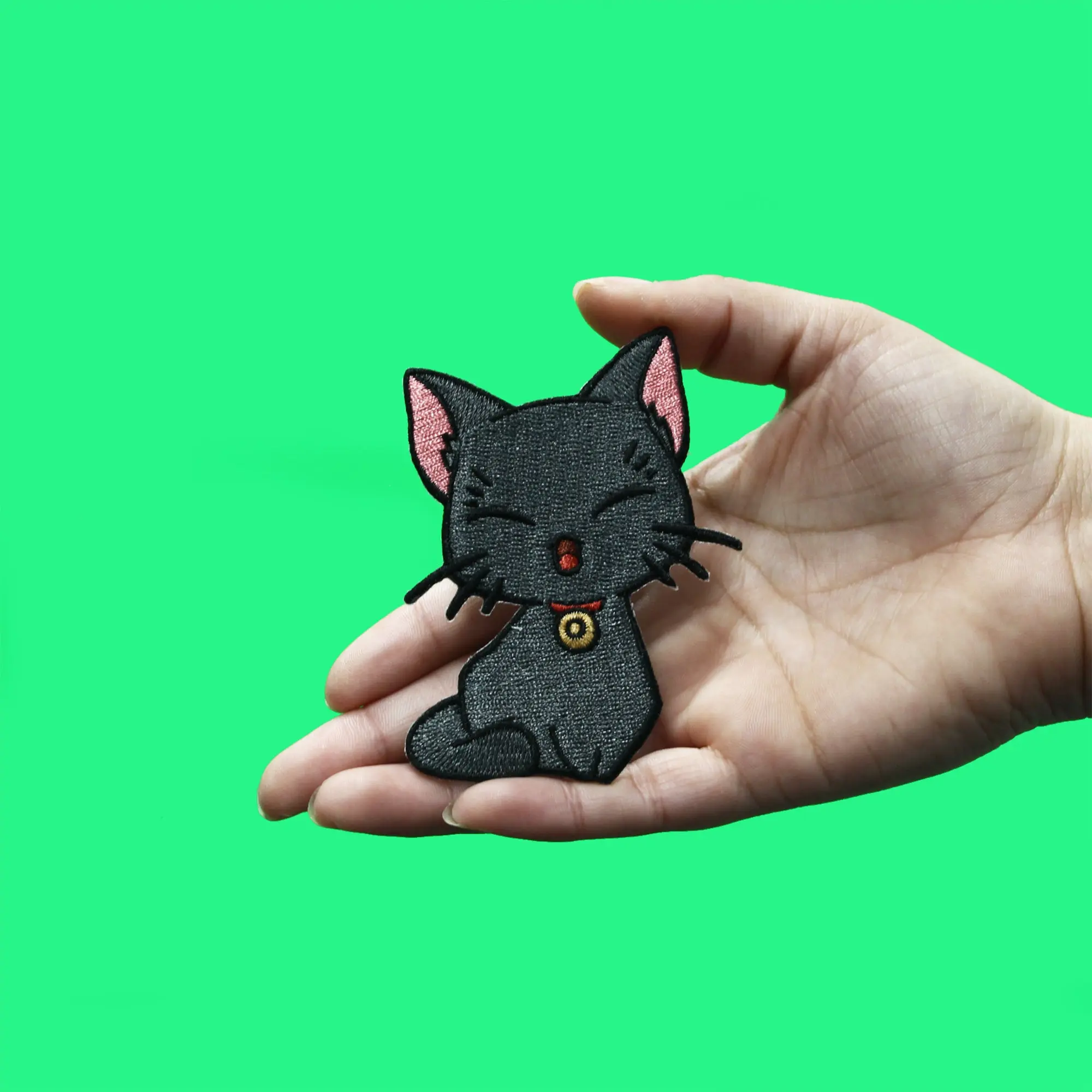 Akudama Drive Black Cat Patch Eyes Close Embroidered Iron On - Image 2
