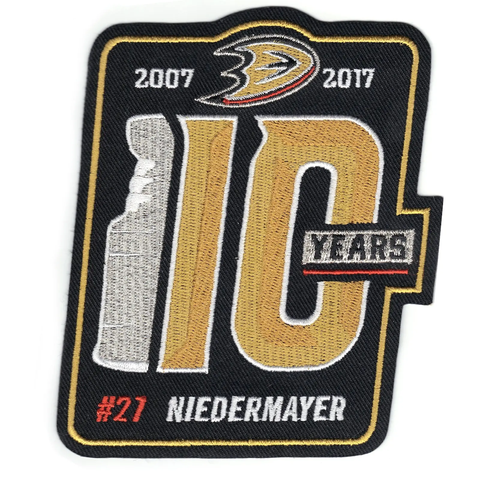 Anaheim Ducks 2007 Stanley Cup Finals Champions 10th Anniversary Patch  #27 Niedermayer