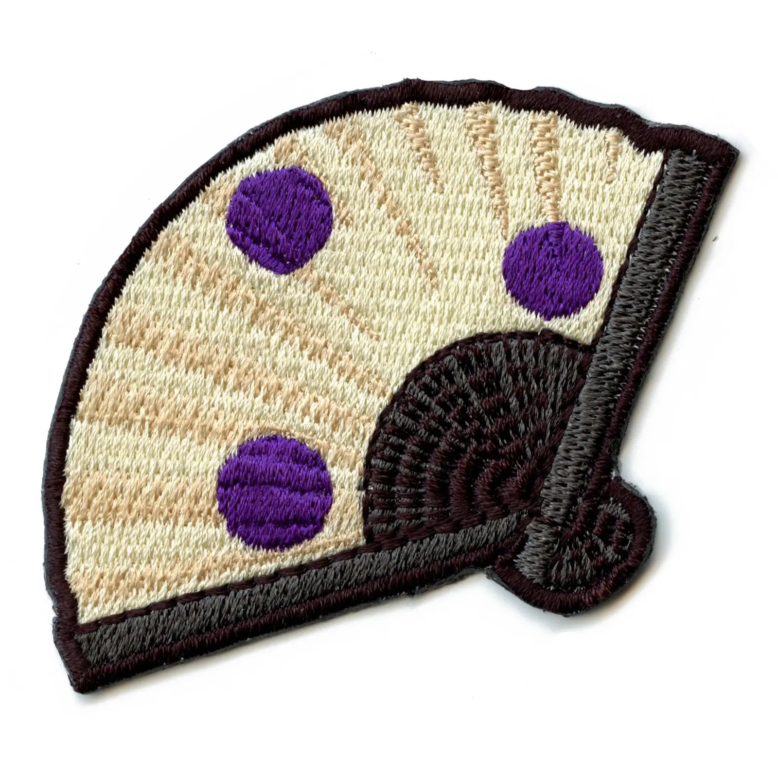 Anime Folding Hand Fan Patch Ninja Uchiwa Sensu Embroidered Iron On