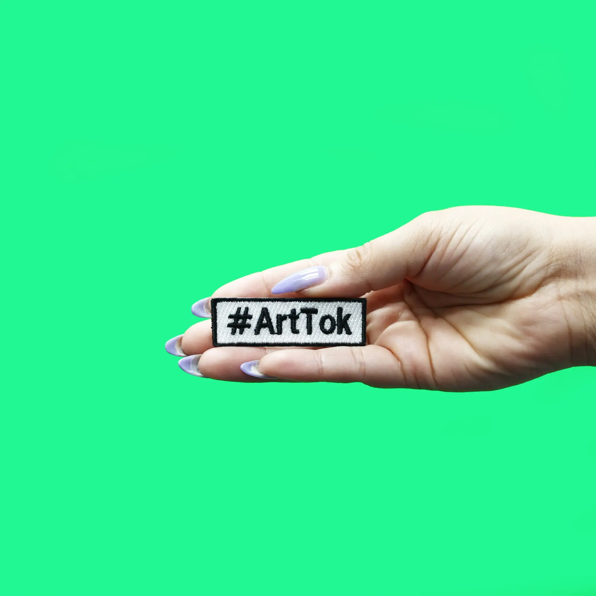 #ArtTok Patch Popular Hashtag Embroidered Iron On - Image 2