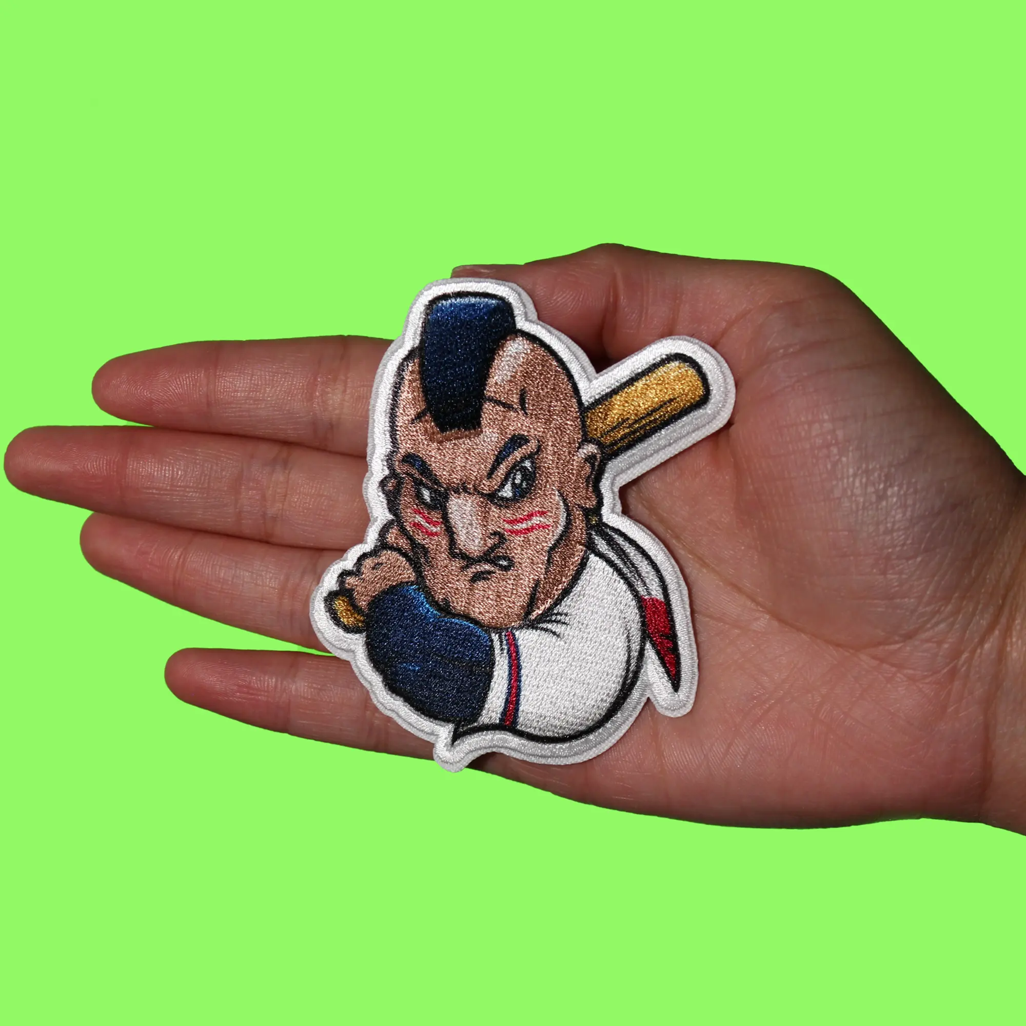 Atlanta Baseball Mascot FotoPatch Brave Bat Parody Embroidered Iron On - Image 2