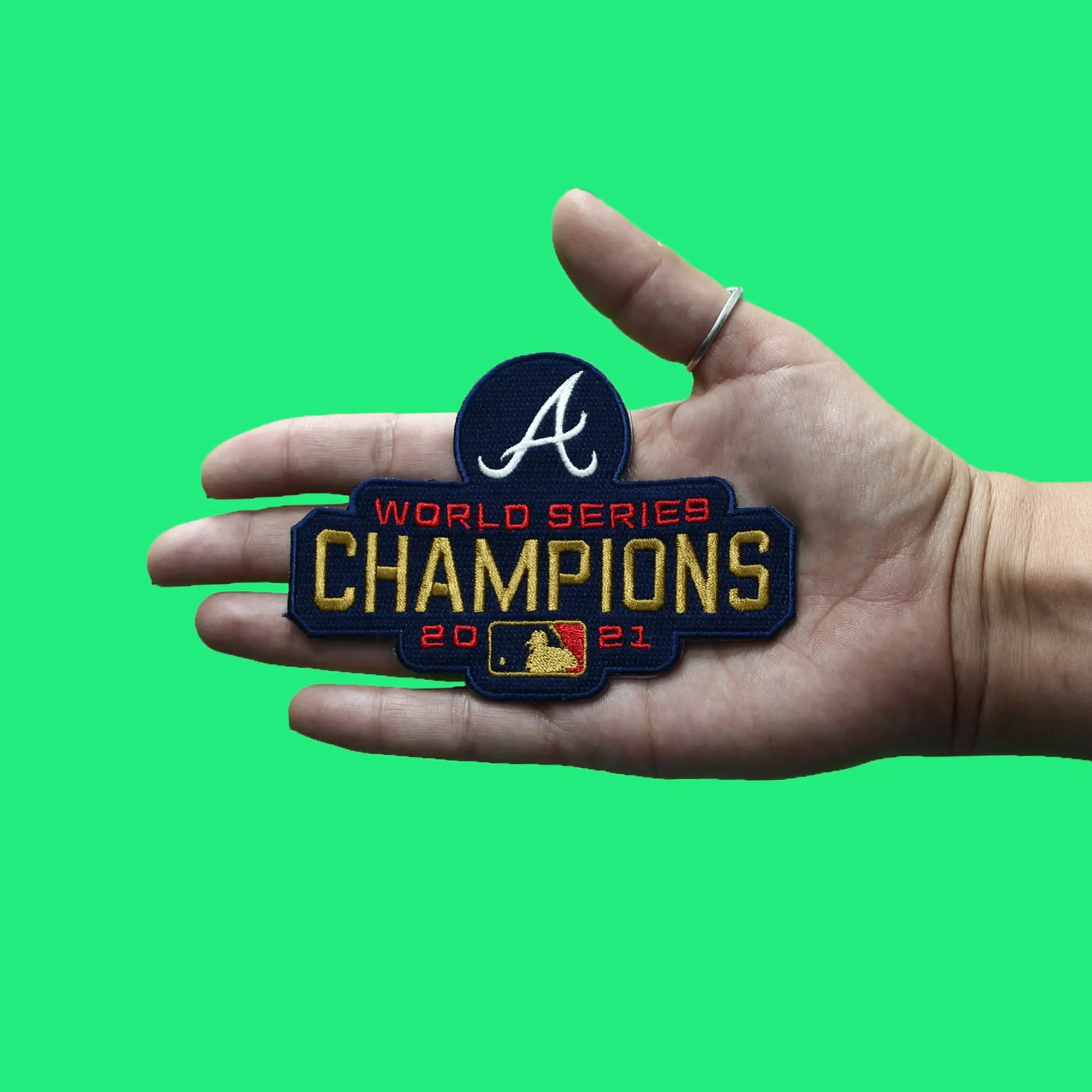 Atlanta Braves 2021 World Series Champions Gold Ceremony Jersey Patch - Image 3