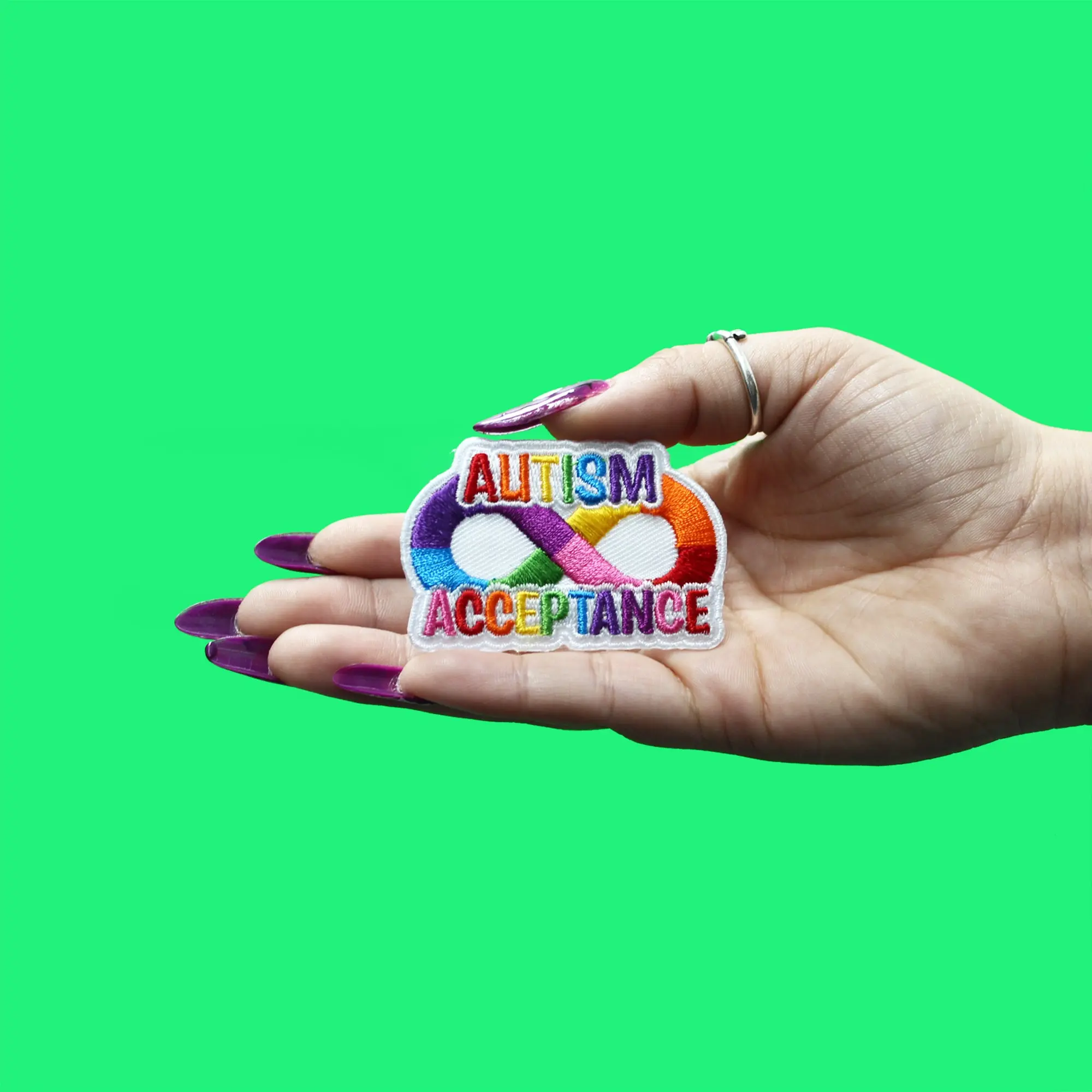 Autism Acceptance Patch Neurodiversity Embroidered Iron On - Image 2